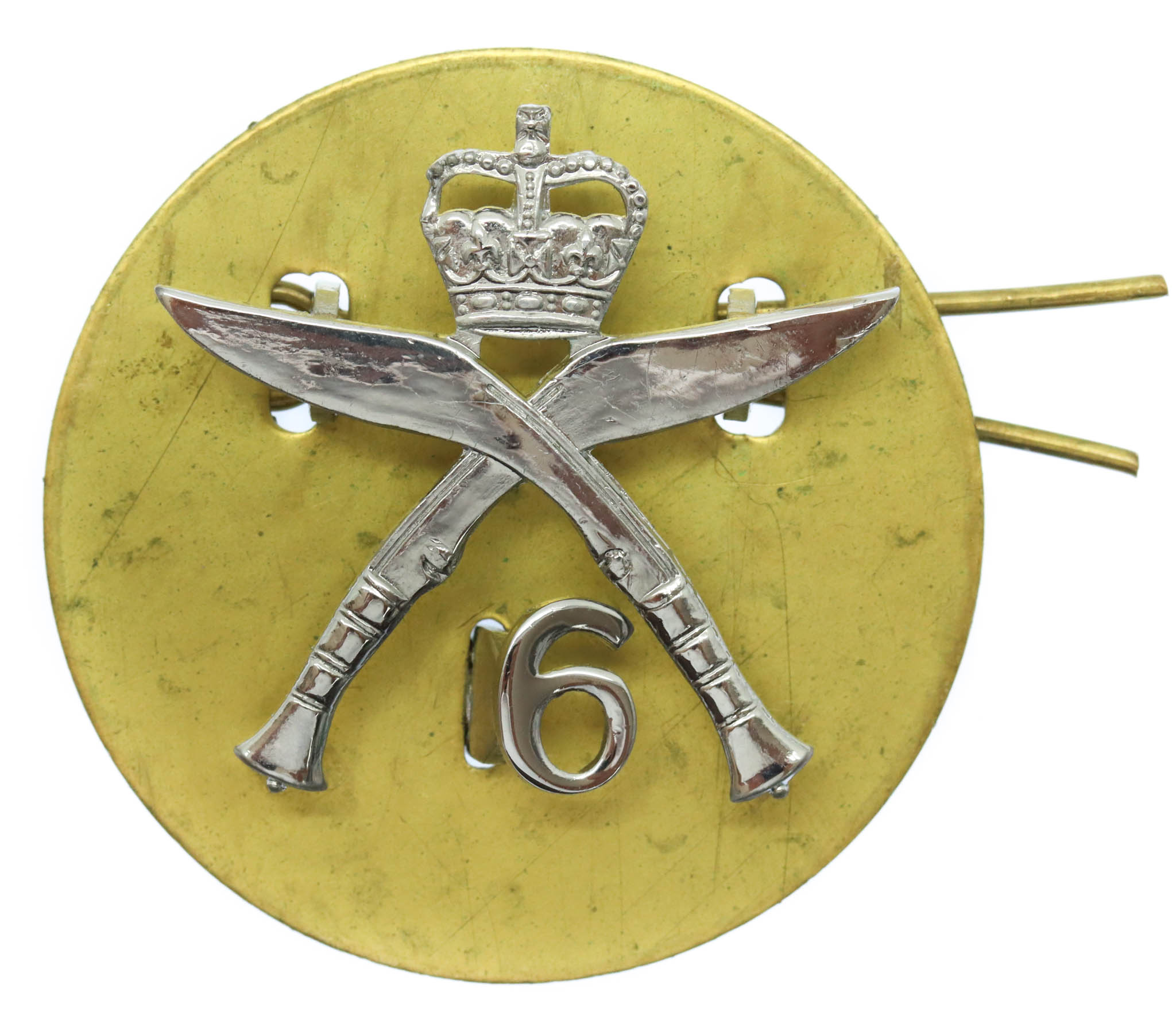 6th Gurkha Rifles Chrome Cap Badge - Queen's Crown
