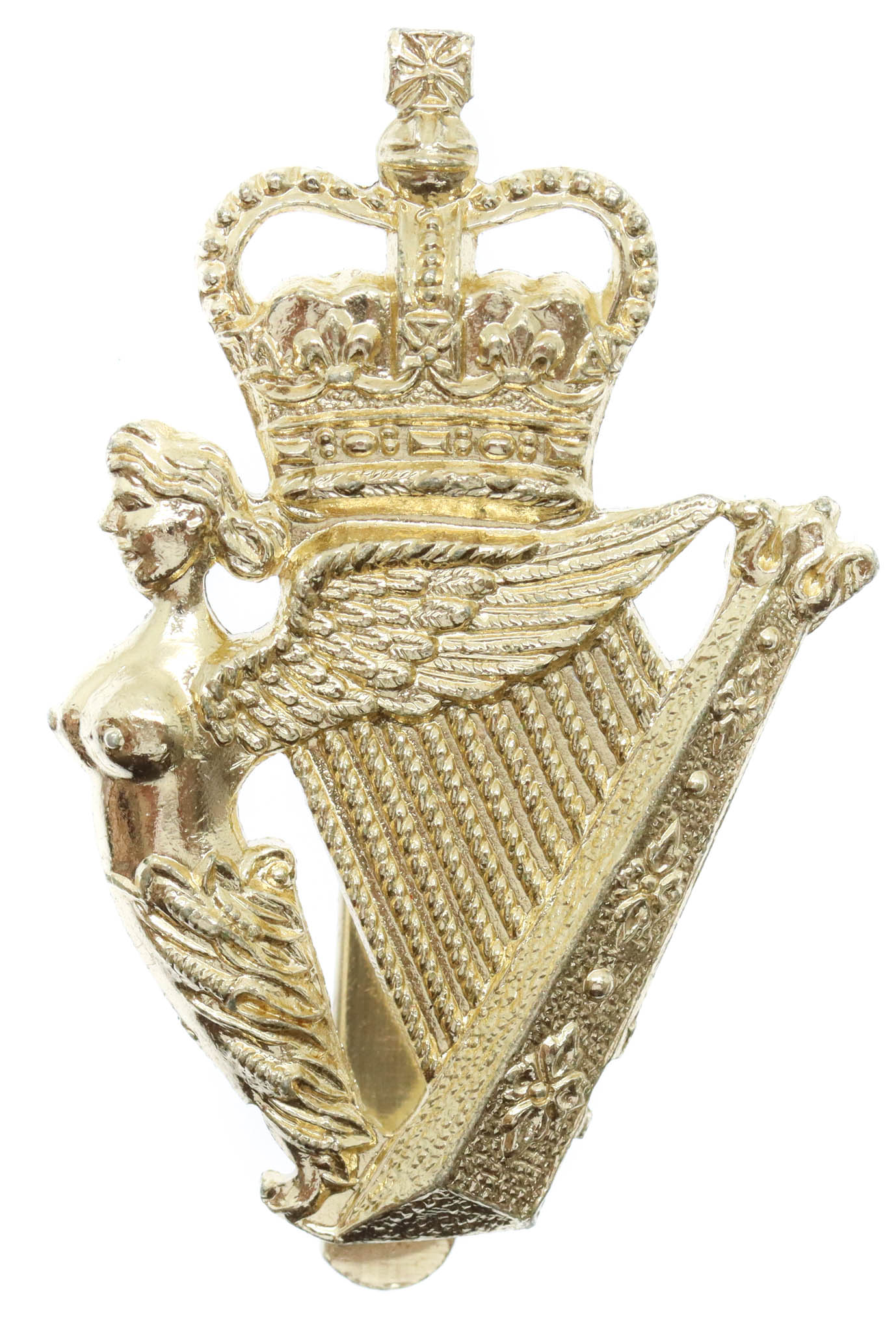 Ulster Defence Regiment (U.D.R.) Anodised (Staybrite) Cap Badge