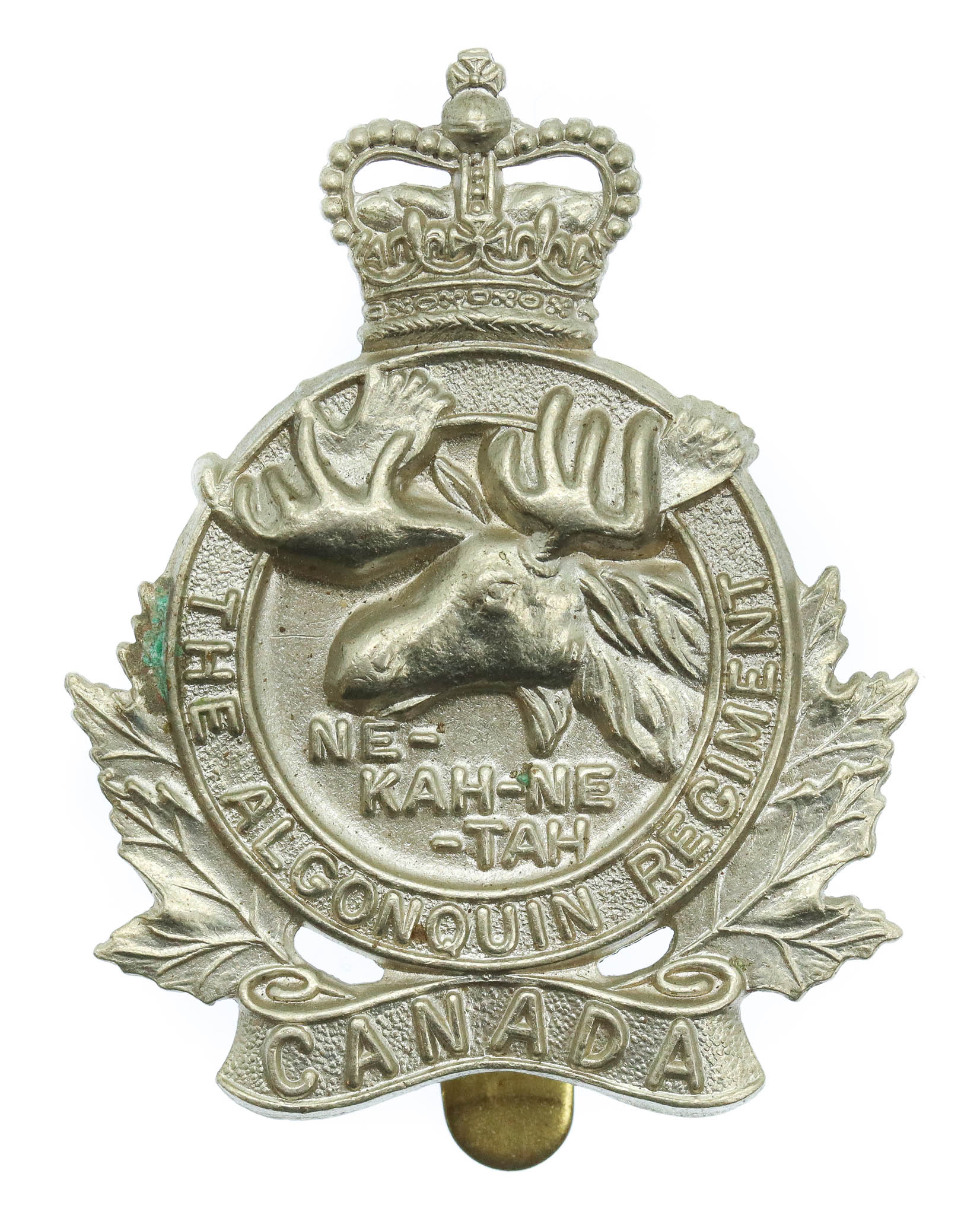 Canadian The Alonquin Regiment Cap Badge - Queen's Crown