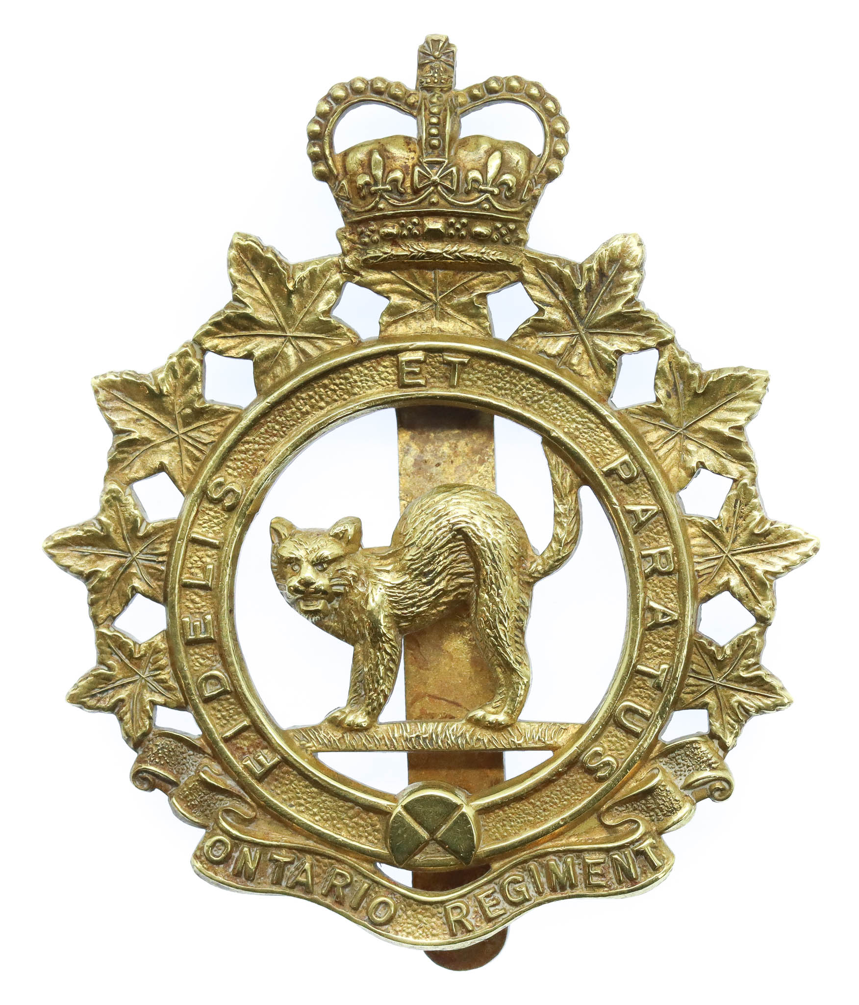 Canadian Ontario Regiment Cap Badge - Queen's Crown
