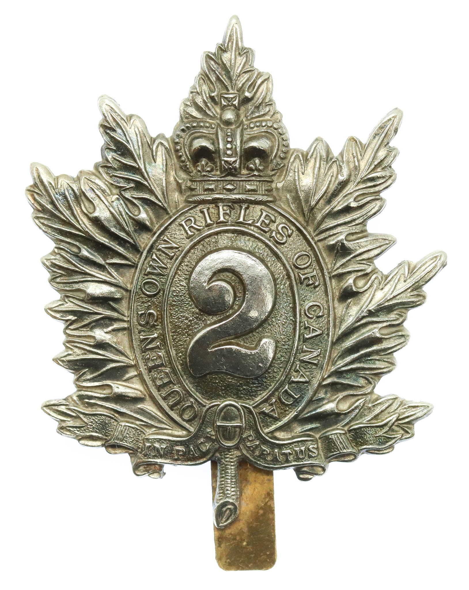 Canadian 2nd Queen's Own Rifles of Canada Cap Badge - Queen's Crown