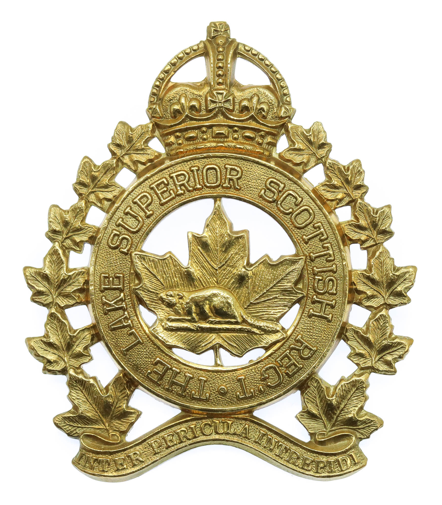 Canadian Lake Superior Scottish Regiment Cap Badge - King's Crown