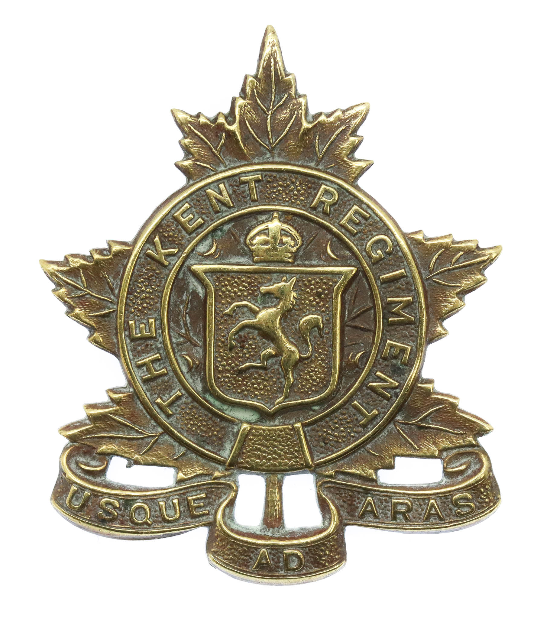 Canadian The Kent Regiment Cap Badge - King's Crown