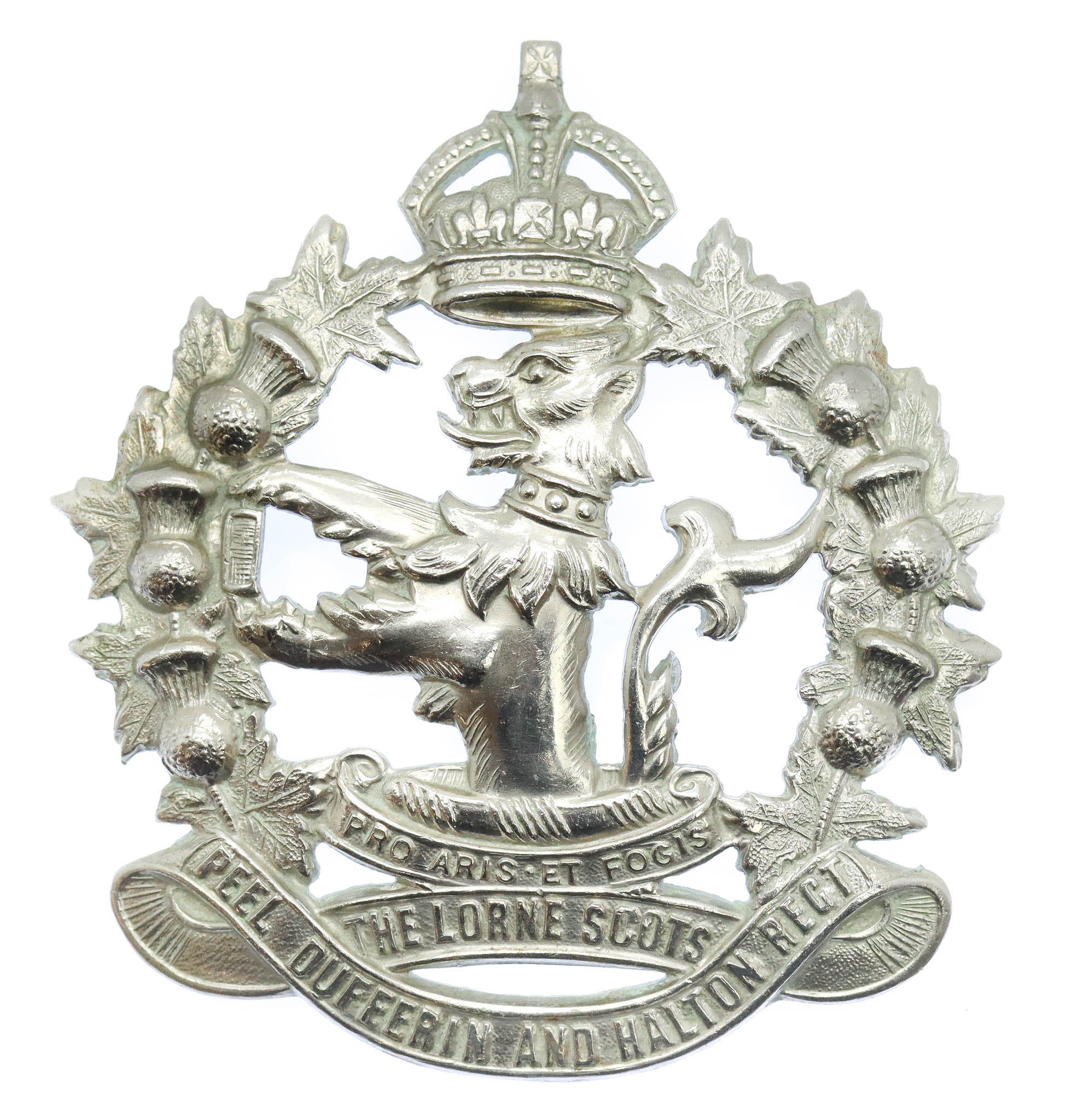 Canadian The Lorne Scots (Peel Dufferin and Hamilton Regiment) Cap Badge - King's Crown