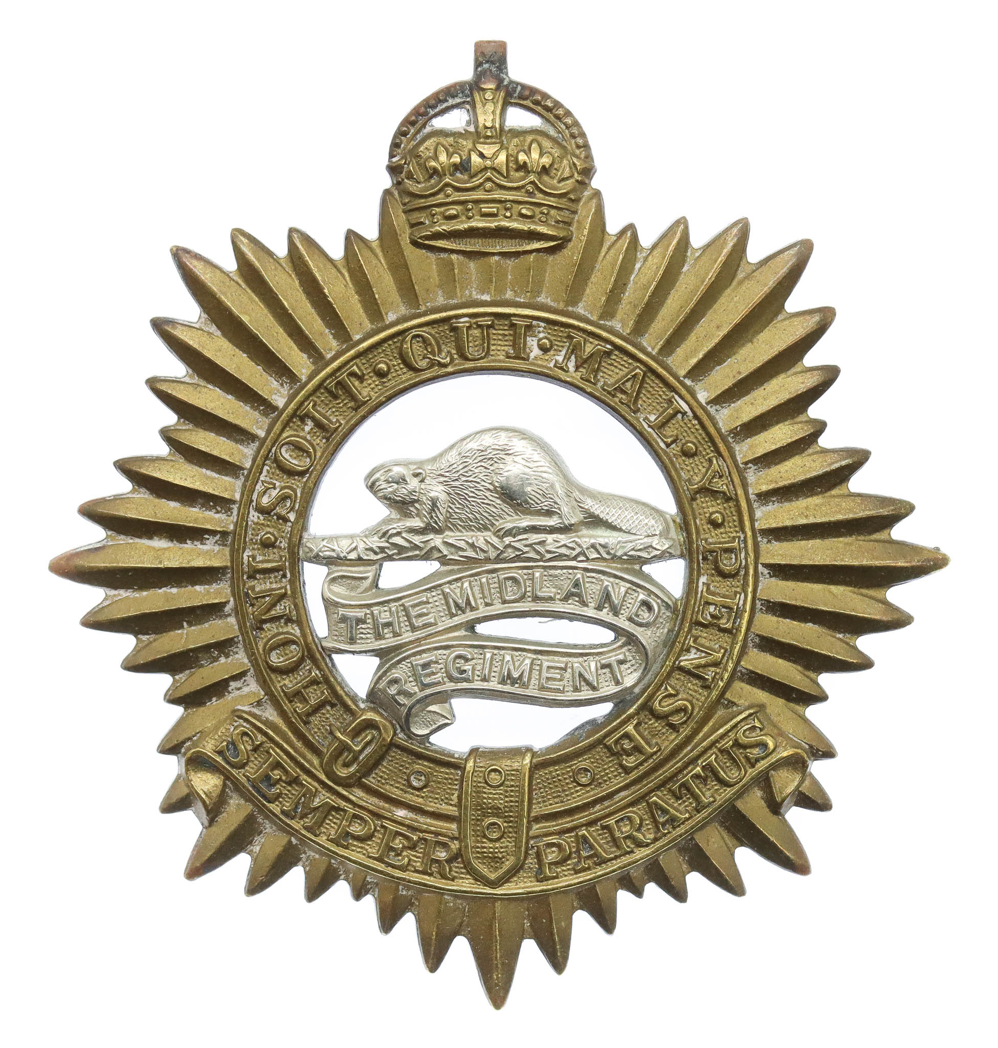 Canadian The Midland Regiment (Northumberland & Durham) Cap Badge - King's Crown