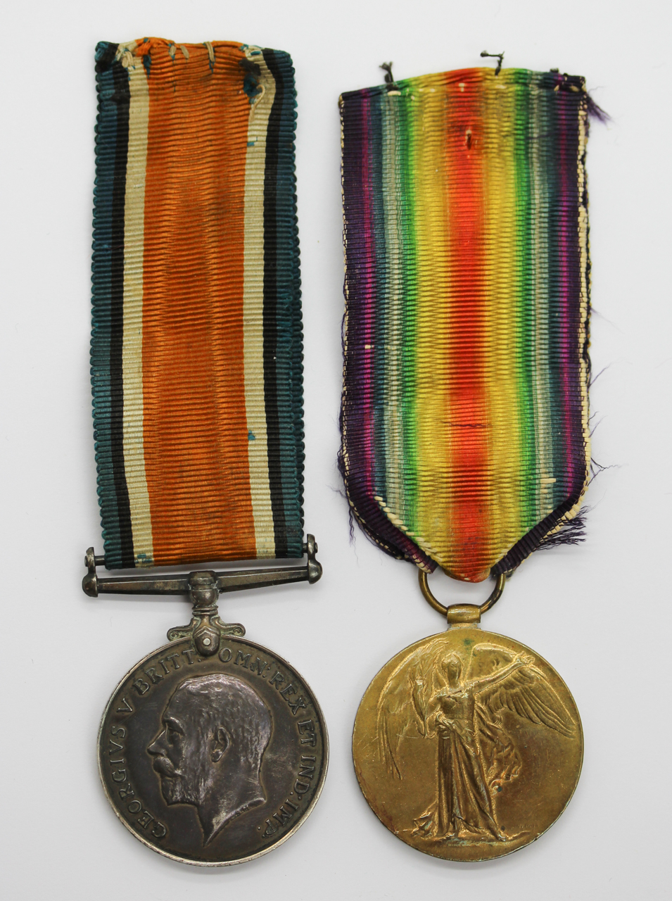 WW1 British War & Victory Medal Pair - Pte. E.W. Whittaker, Loyal North Lancashire Regiment