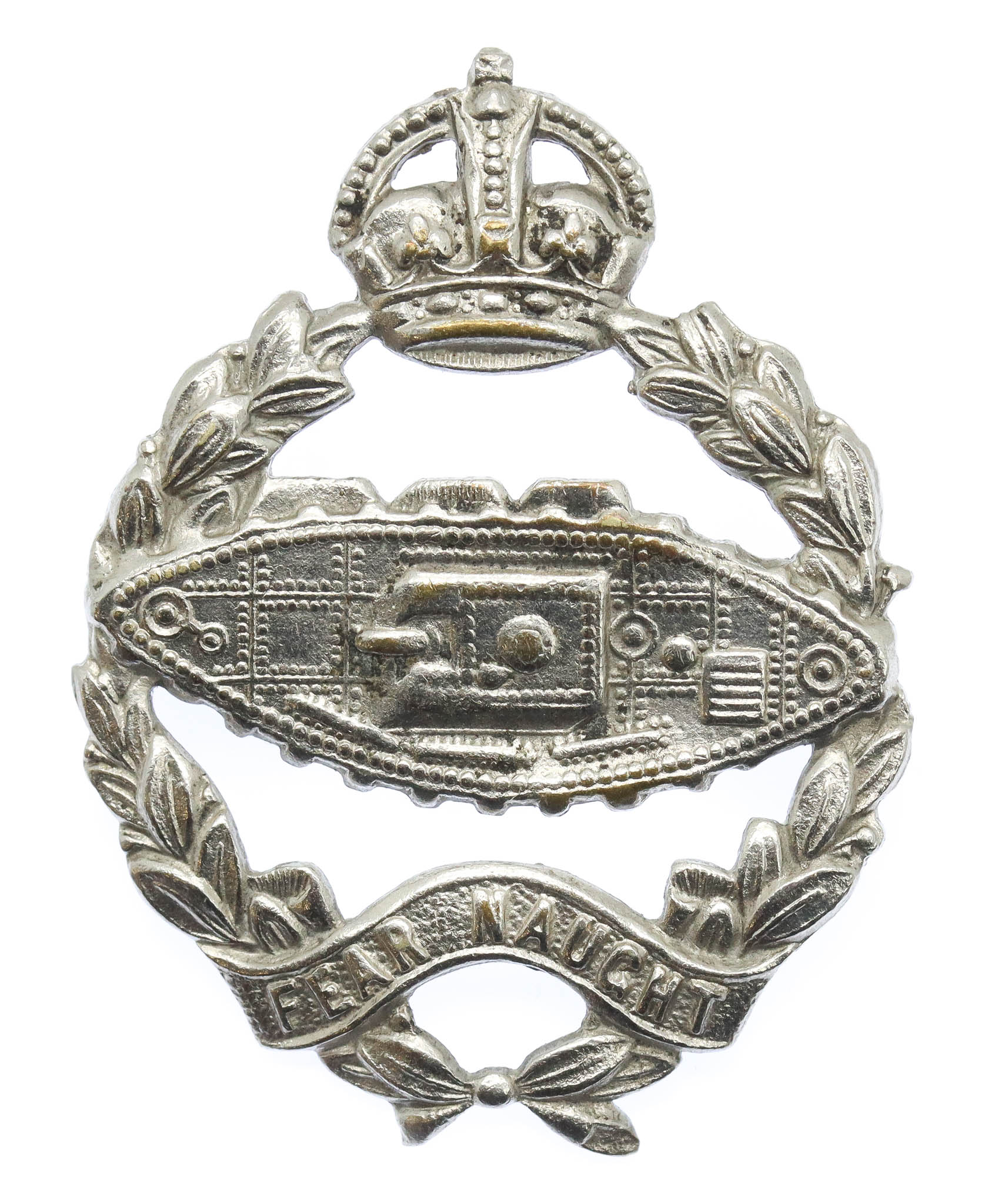 Royal Tank Regiment Chromed Cap Badge - King's Crown
