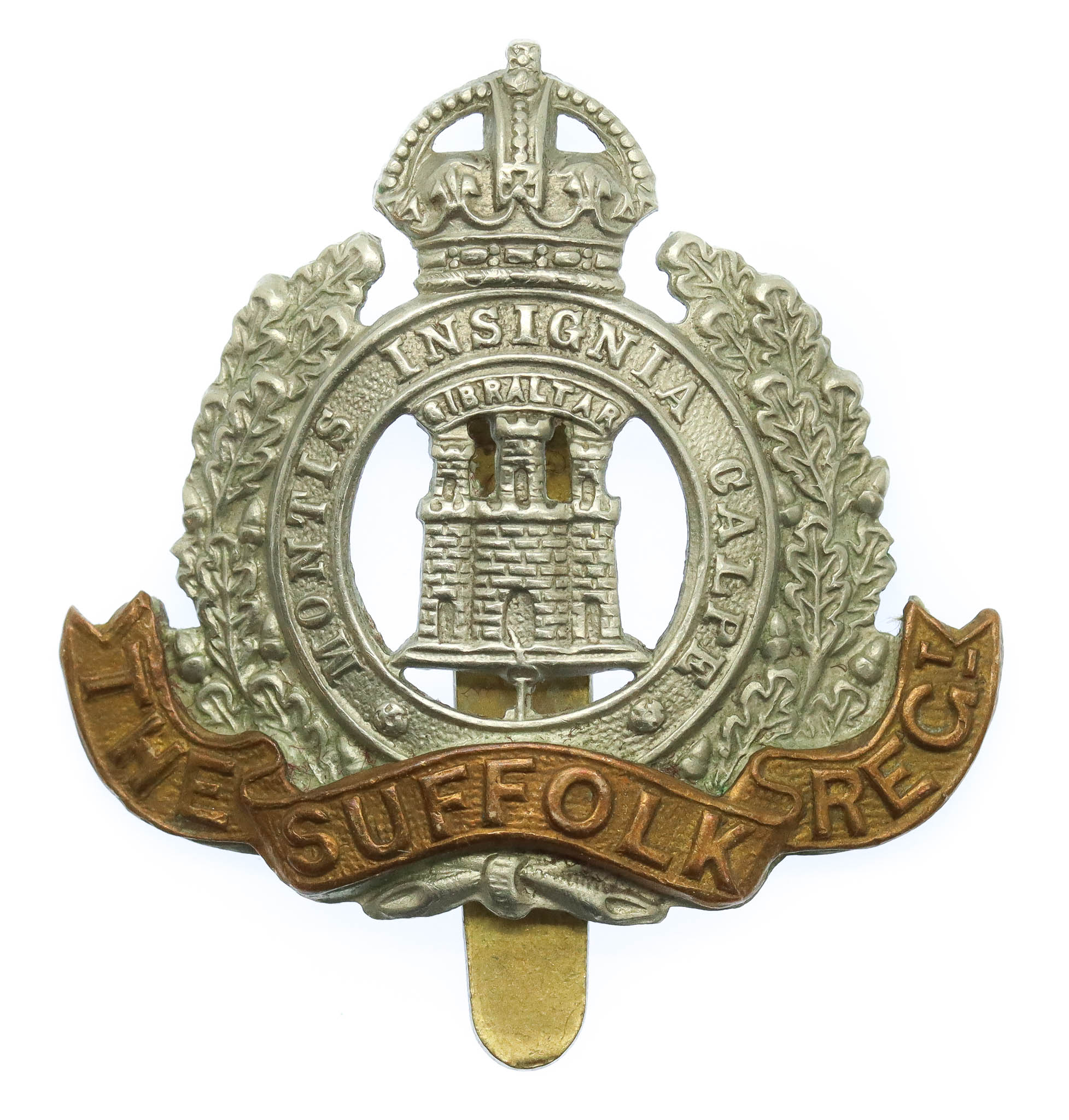 Suffolk Regiment Cap Badge - King's Crown