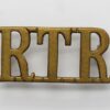 Royal Tank Regiment (R.T.R.) Brass Shoulder Title