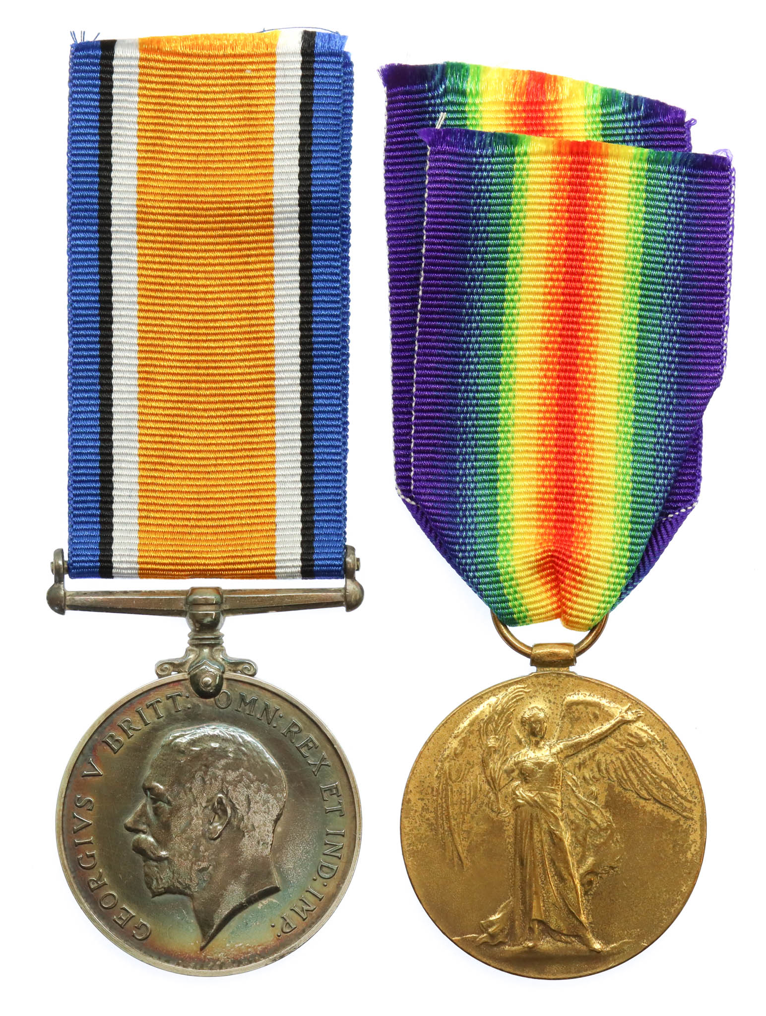WW1 British War & Victory Medal Pair - Pte. A.J. Fowler, East Kent Regiment