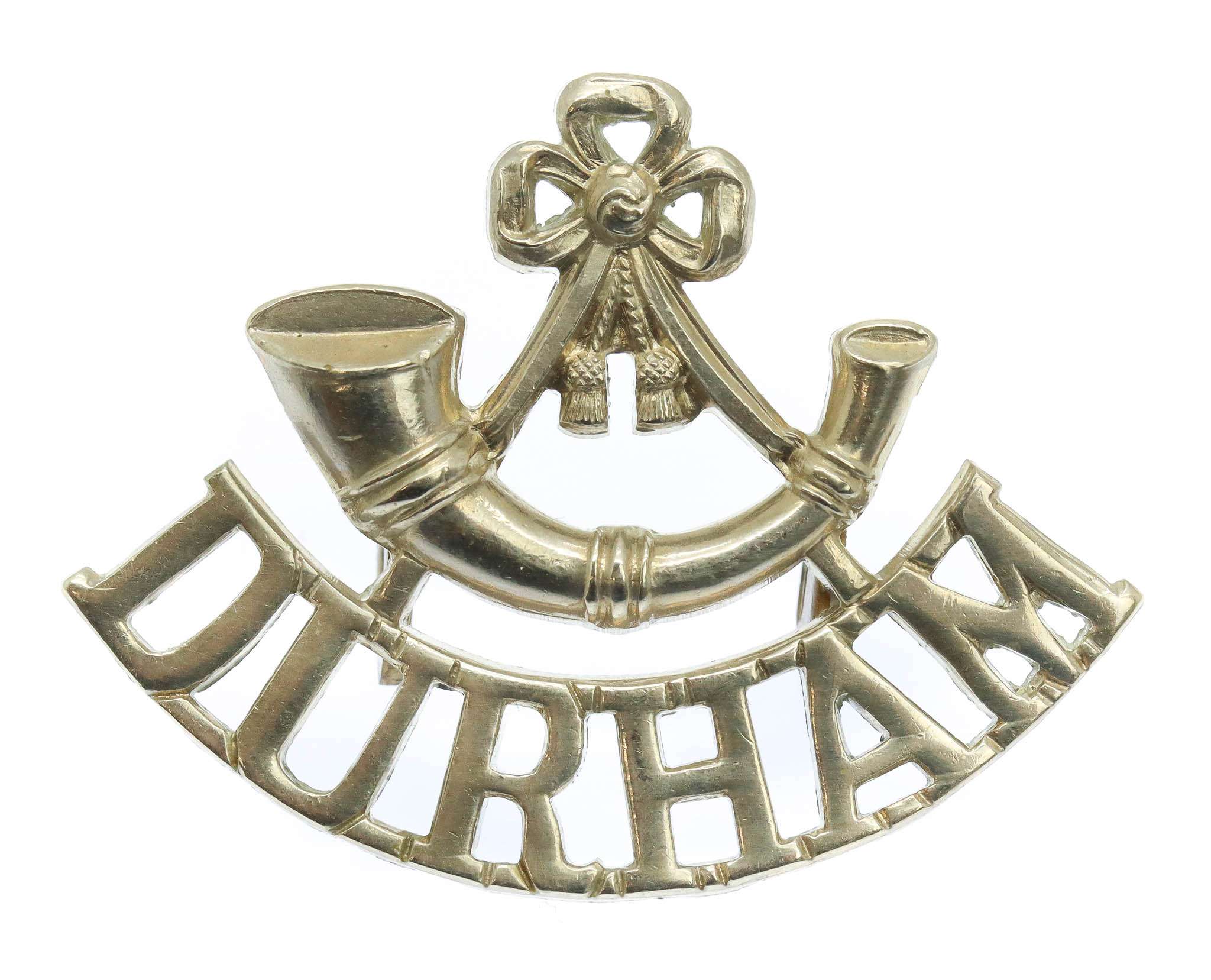 Durham Light Infantry White Metal Shoulder Title