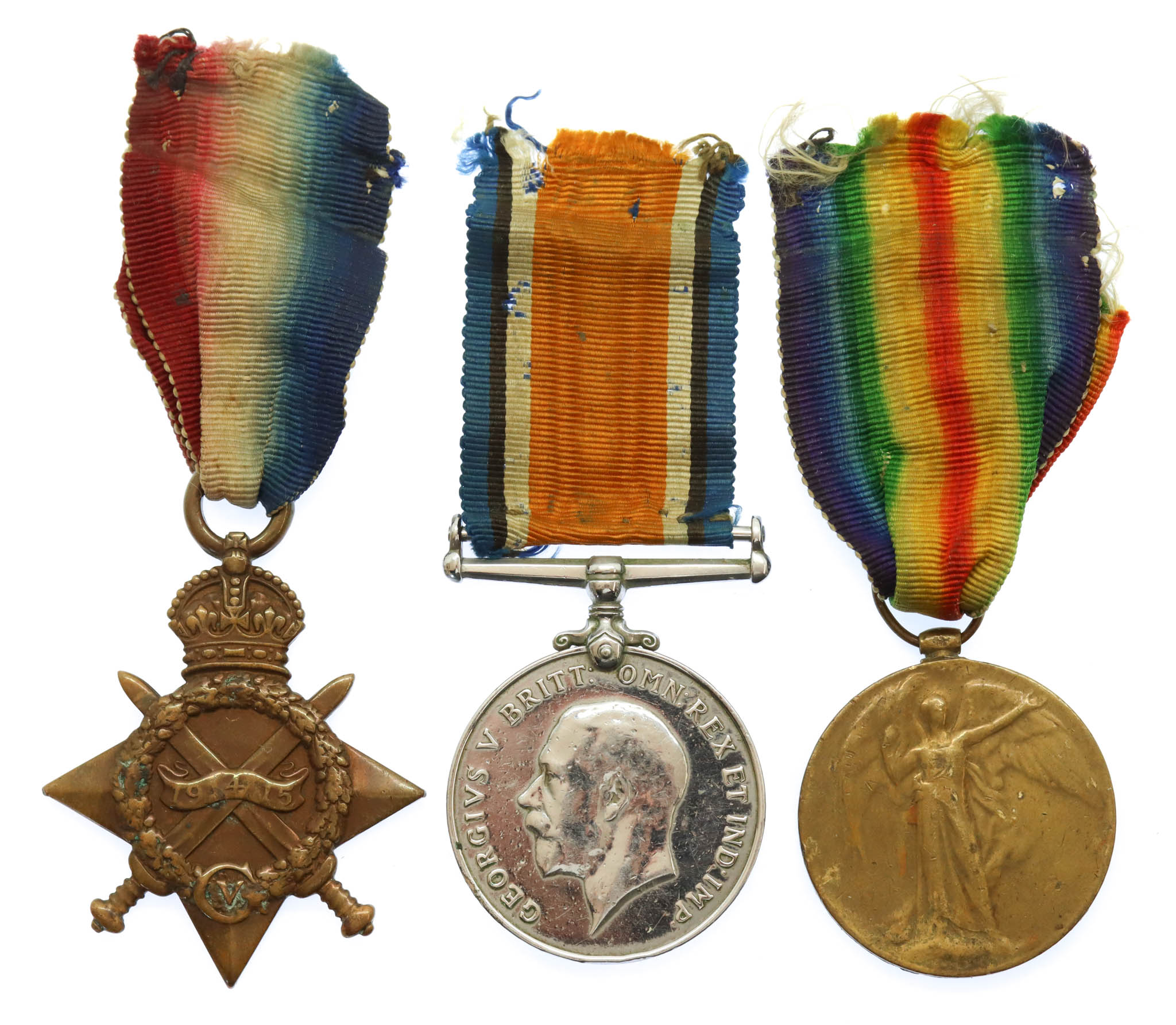 WW1 1914-15 Star Medal Trio - Pte. E. Bright, Royal Warwickshire Regiment