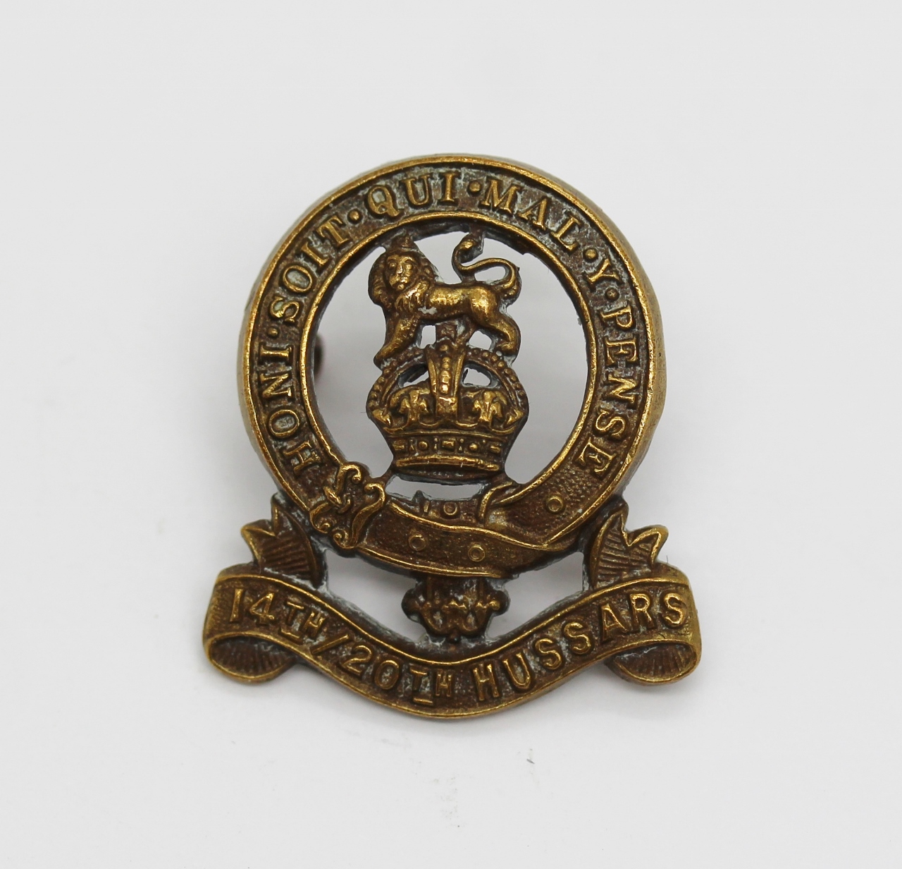 14th/20th Kings Hussars Collar Badge - King's Crown