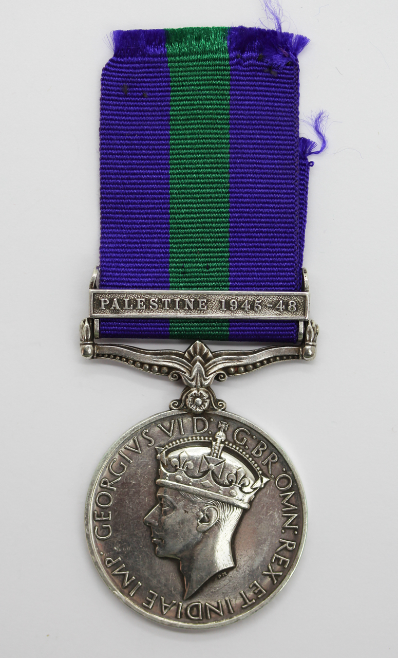 General Service Medal (Clasp - Palestine 1945-48) - Dvr. G.A.W. Sawkins, Royal Army Service Corps