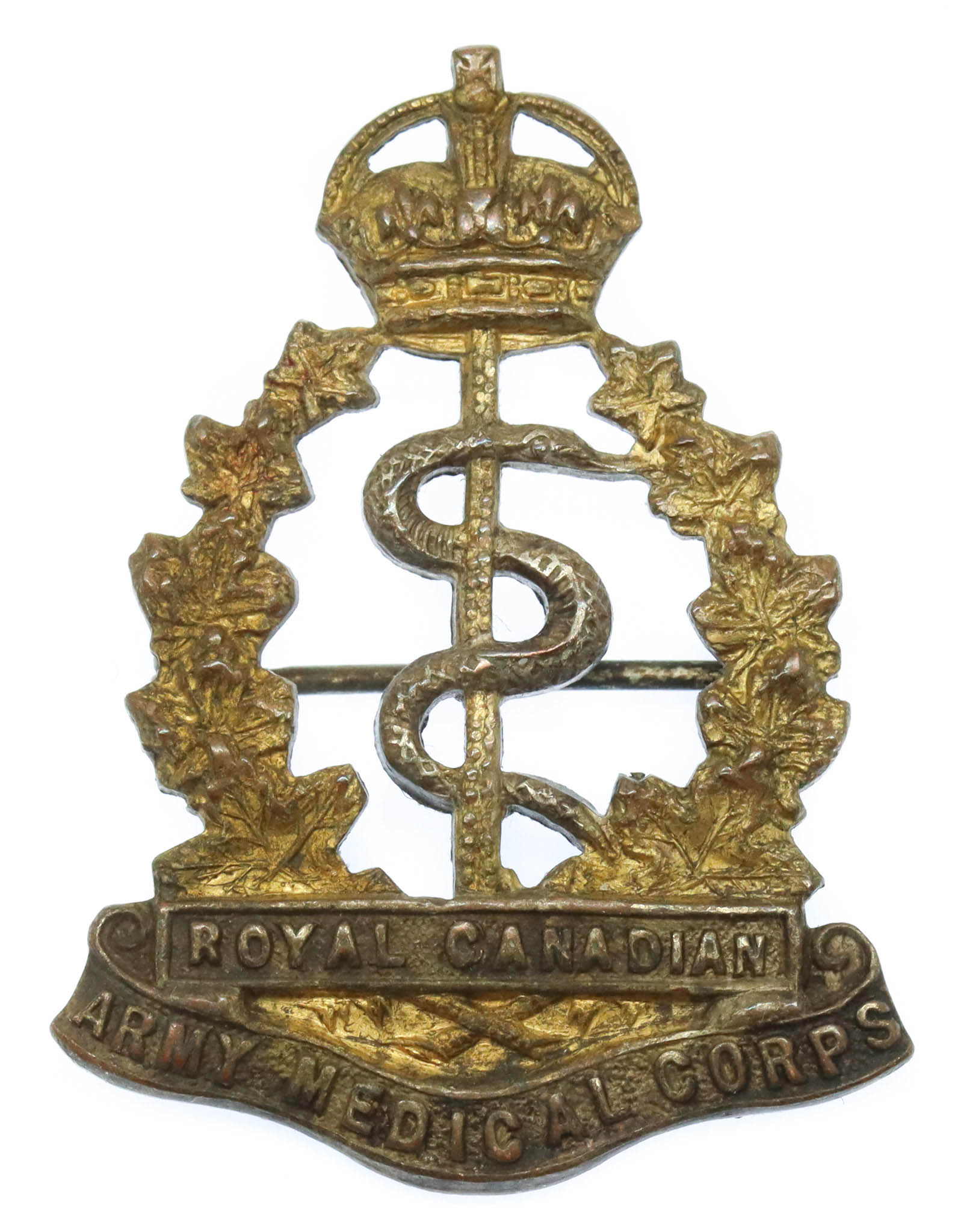 Royal Canadian Army Medical Corps Sweetheart Brooch - King's Crown