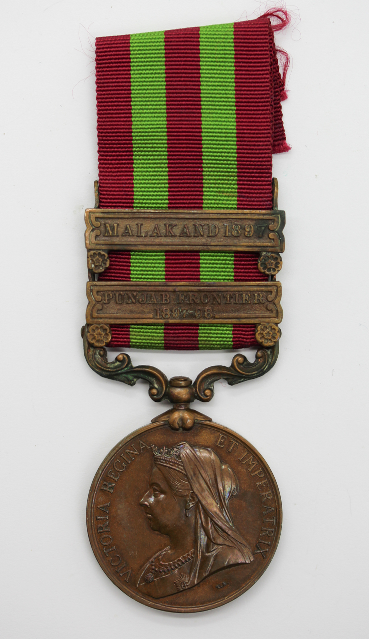 1895 India General Service Medal (Bronze) (Clasps - Punjab Frontier 1897-98, Malakand 1897) - Sweeper Chagatta, Indian Medical Department