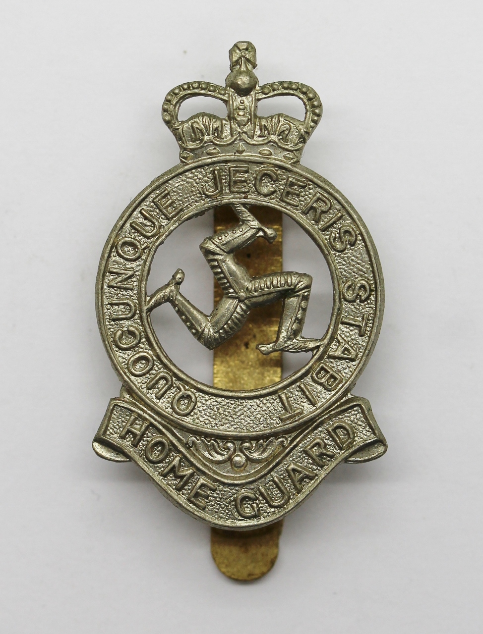 Isle of Man Home Guard Cap Badge - Queen's Crown