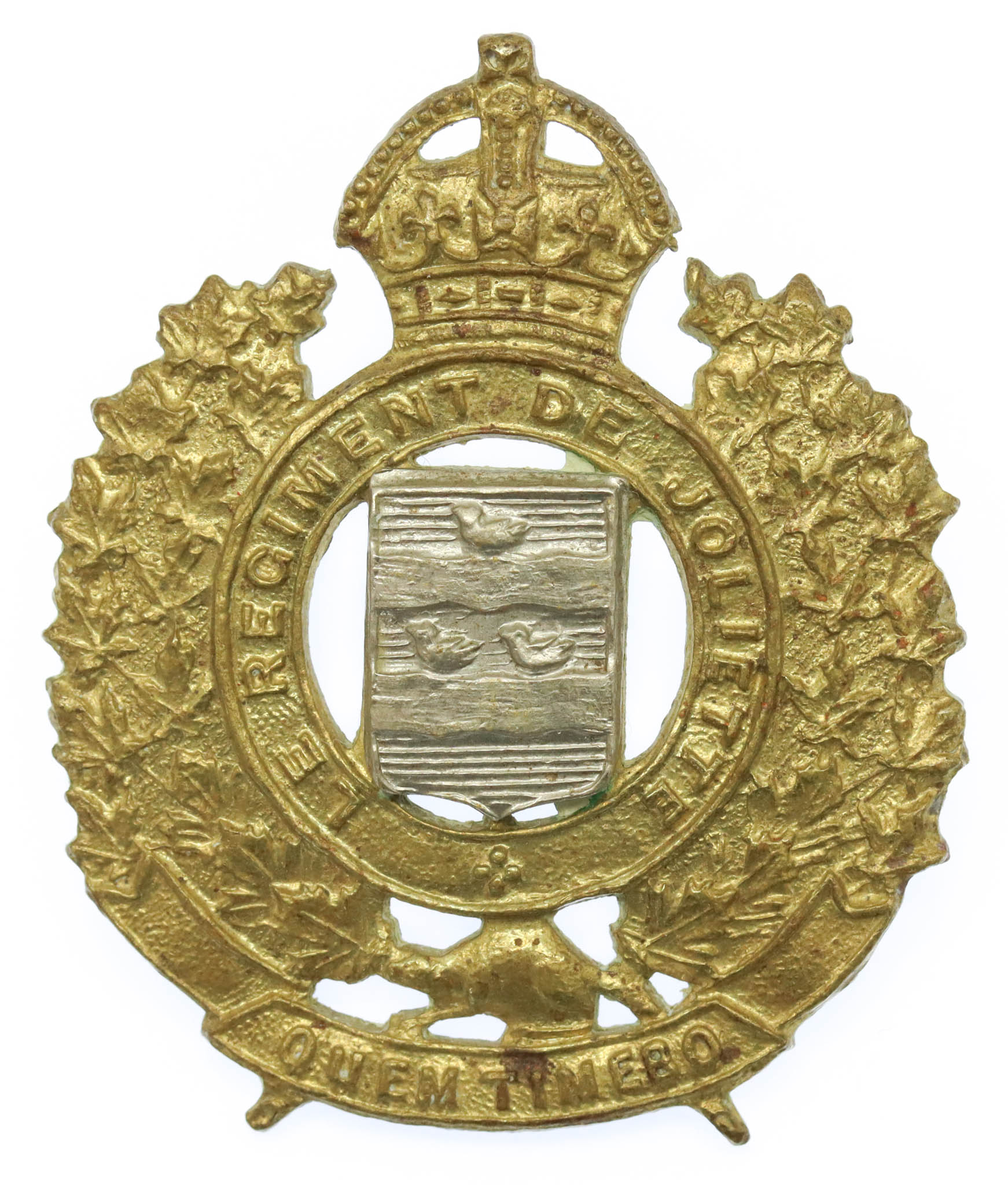 Canadian Le Regiment de Joliette Cap Badge - King's Crown