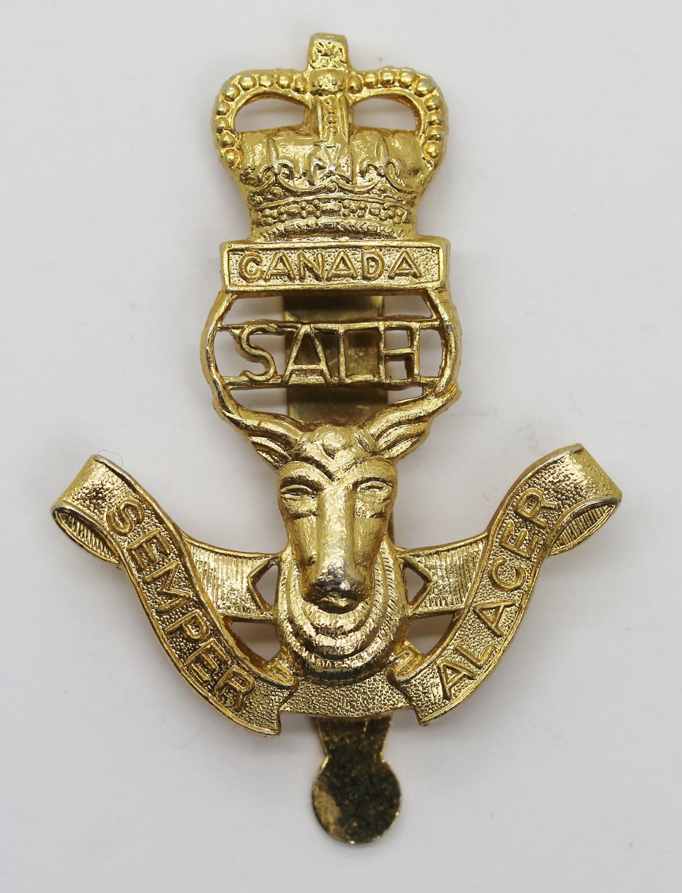 South Alberta Light Horse (S.A.L.H.) Cap Badge - Queen's Crown