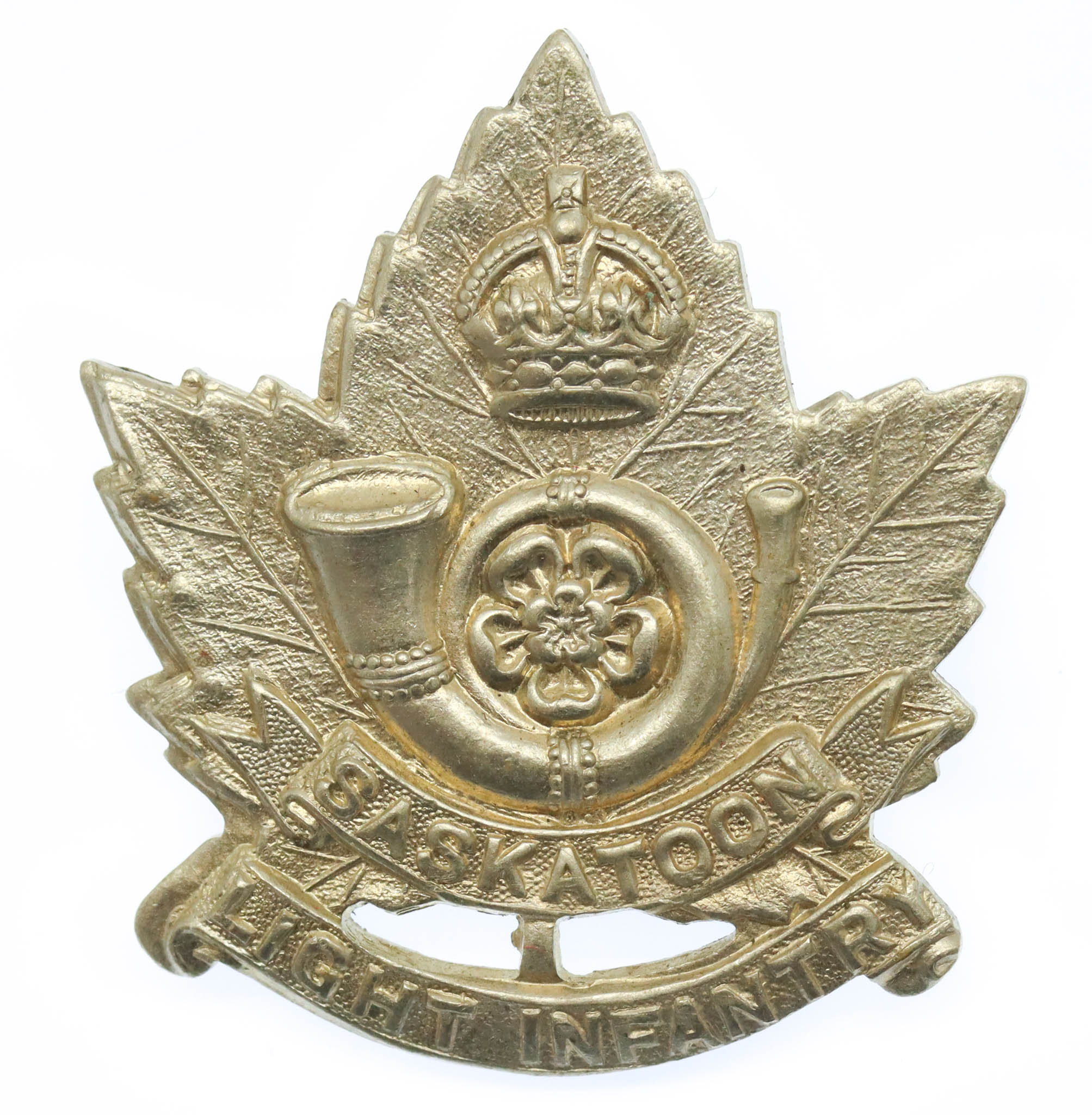 Canadian Saskatoon Light Infantry Cap Badge - King's Crown