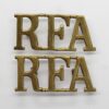 Pair of Royal Field Artillery (R.F.A.) Brass Shoulder Titles