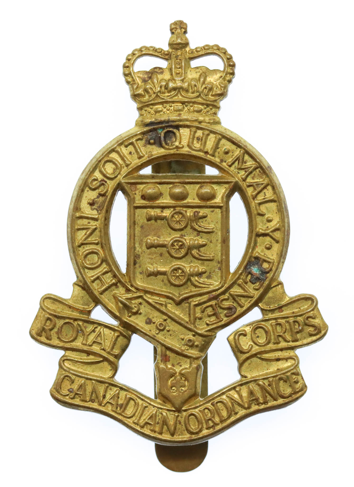 Royal Canadian Ordnance Corps Cap Badge - Queen's Crown