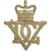5th Royal Inniskilling Dragoon Guards Officer's Silvered Cap Badge - Queen's Crown