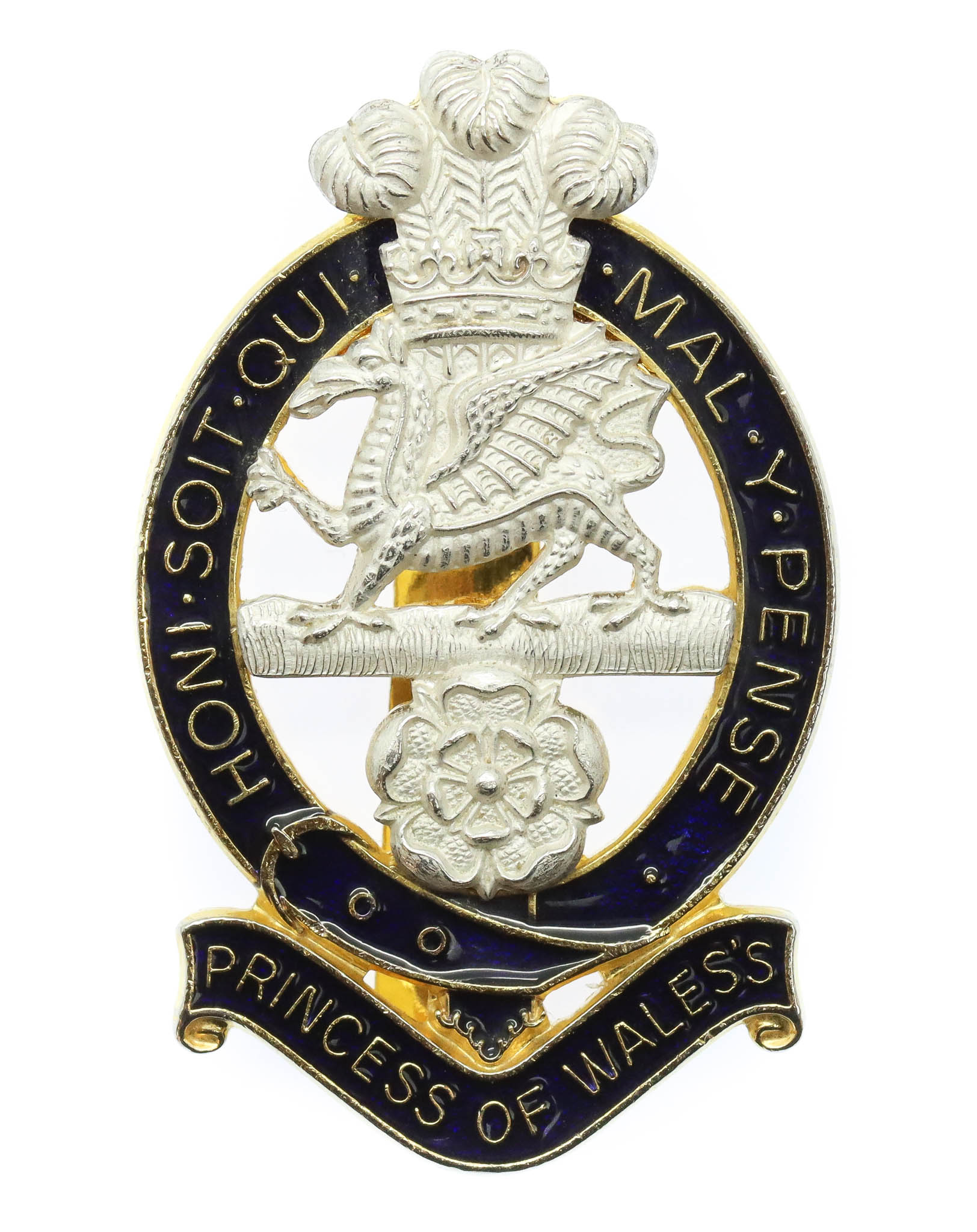Princess of Wales's Royal Regiment Enamelled Cap Badge