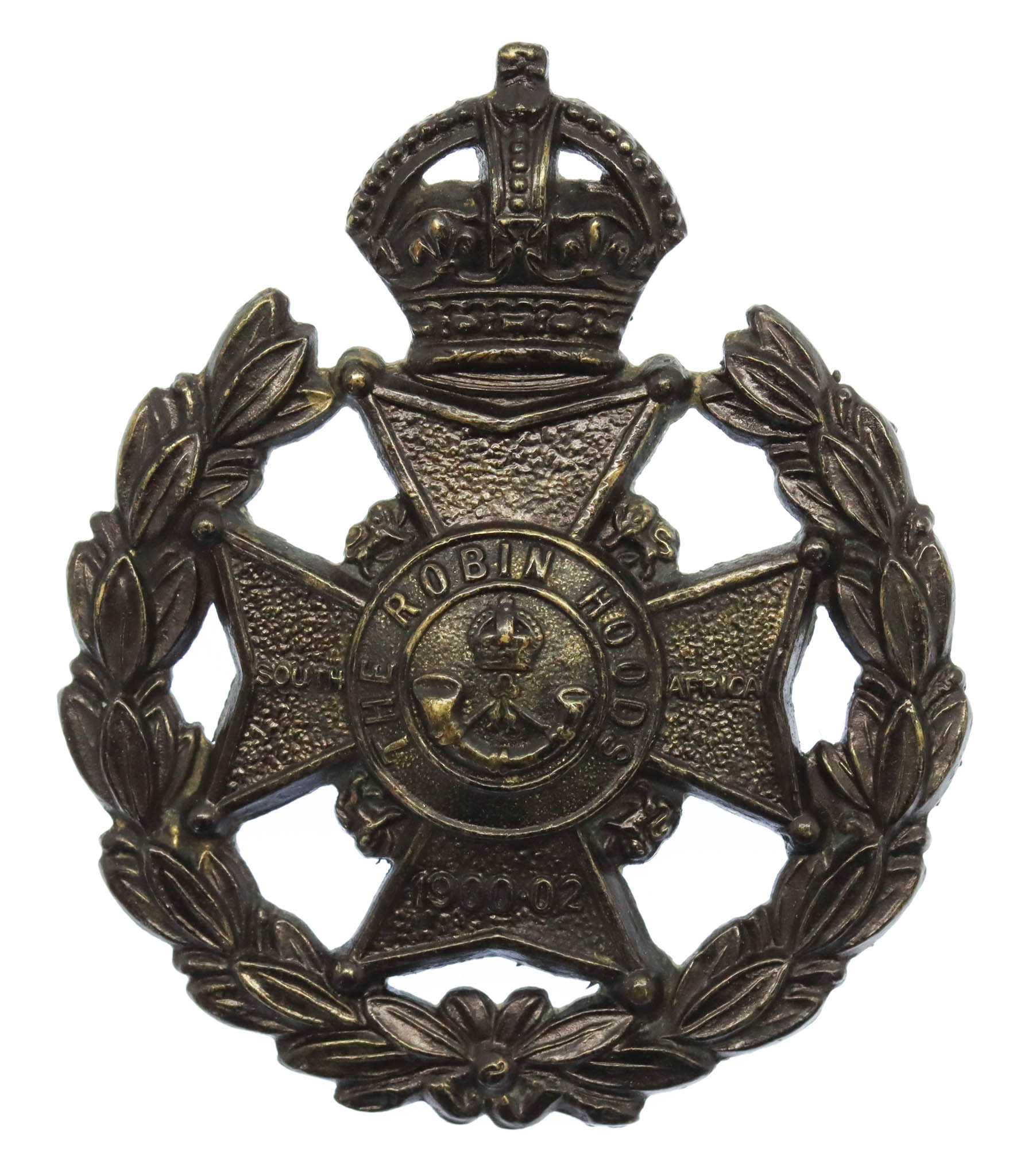 7th (Robin Hoods) Bn. Sherwood Foresters (Notts & Derby Regiment) Cap Badge - King's Crown