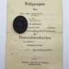 German WW2 Wound Badge (Black) with Award Certficate - Gefr. Theo Galantowitz