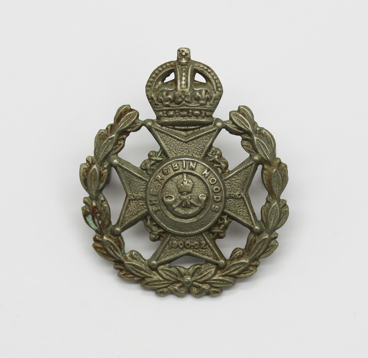 7th Bn. (The Robin Hoods) Sherwood Foresters Field Service Cap Badge - King's Crown