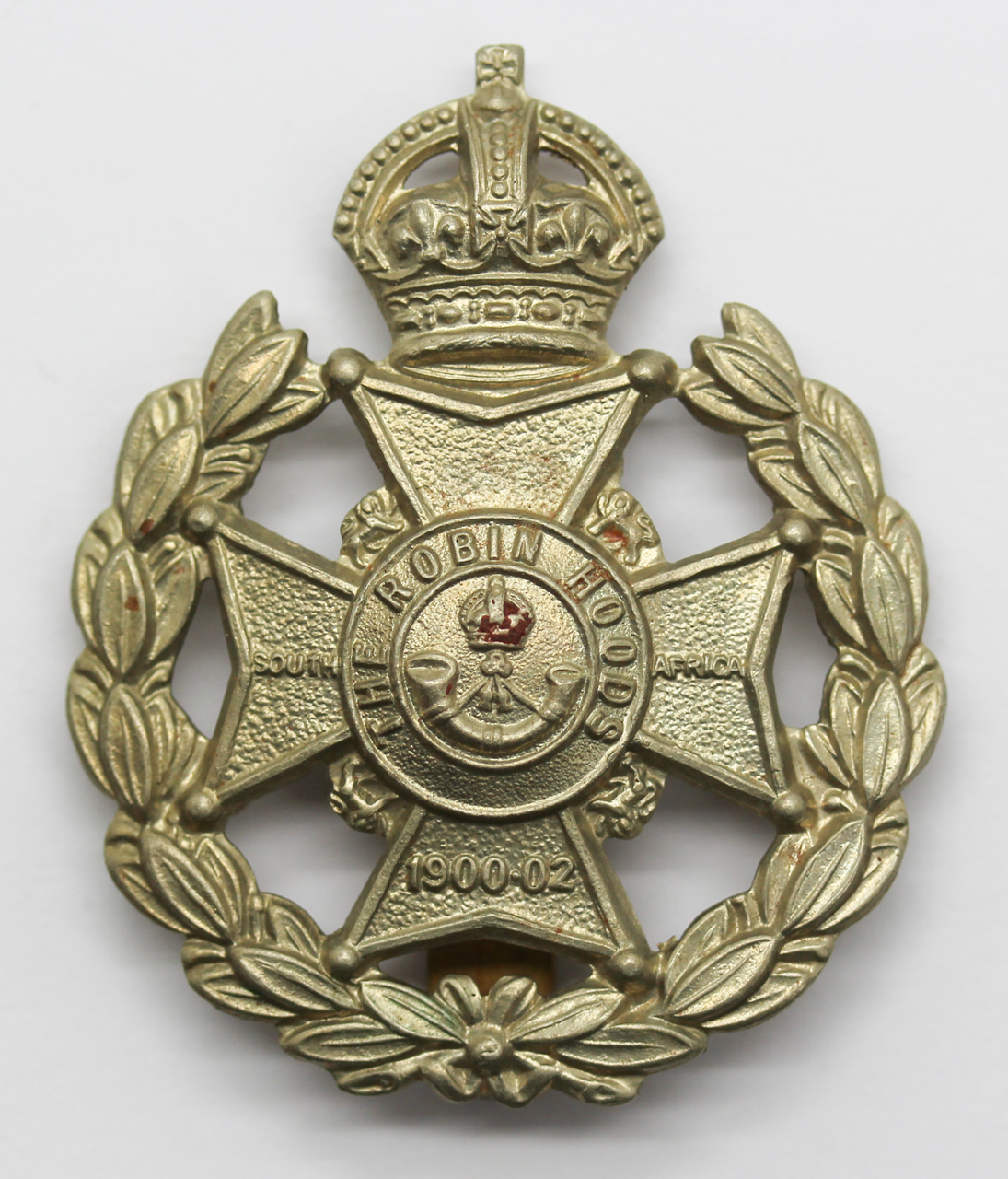 7th Bn. (The Robin Hoods) Sherwood Foresters Cap Badge - King's Crown