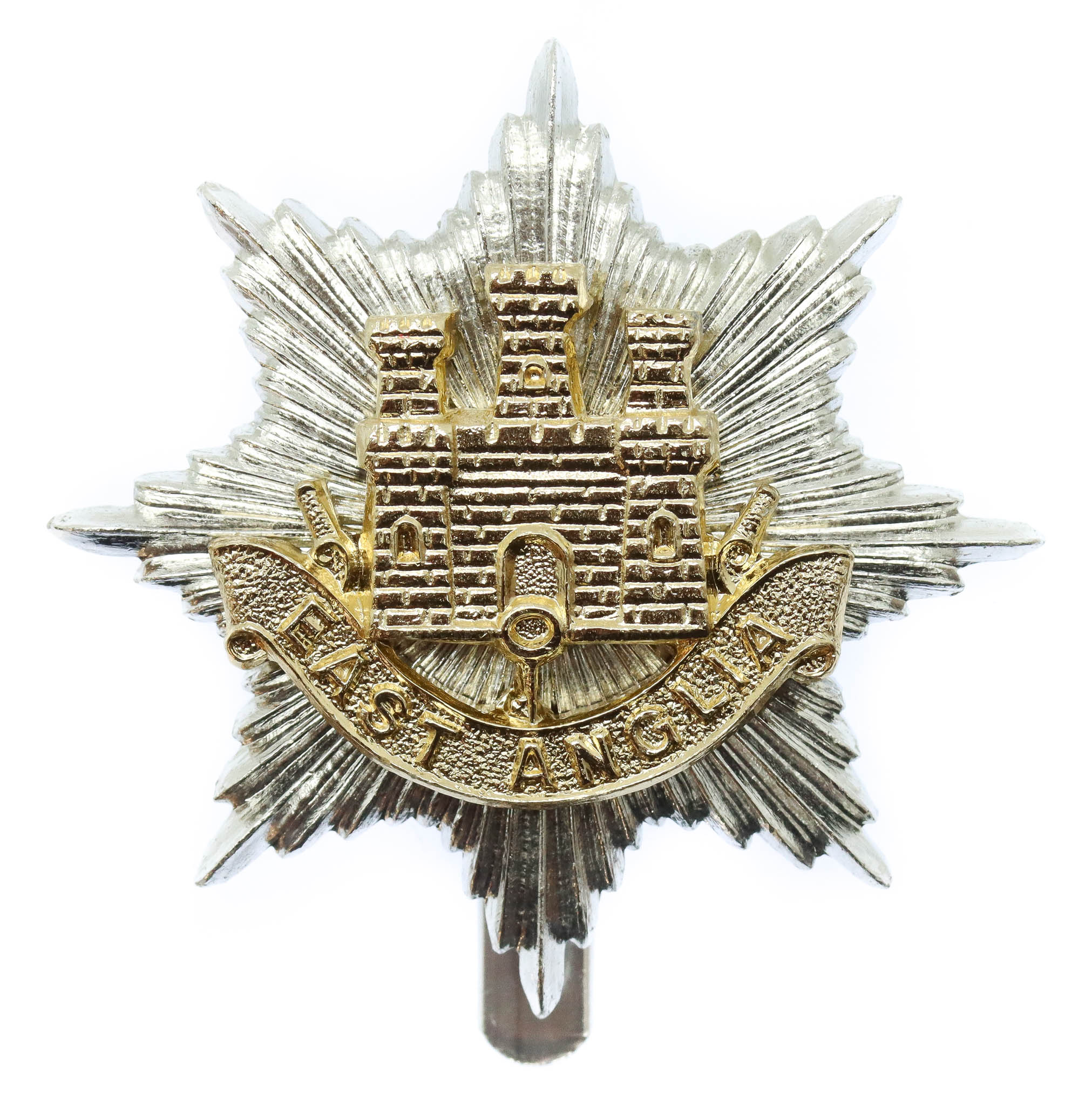 East Anglia Brigade Anodised (Staybrite) Cap Badge