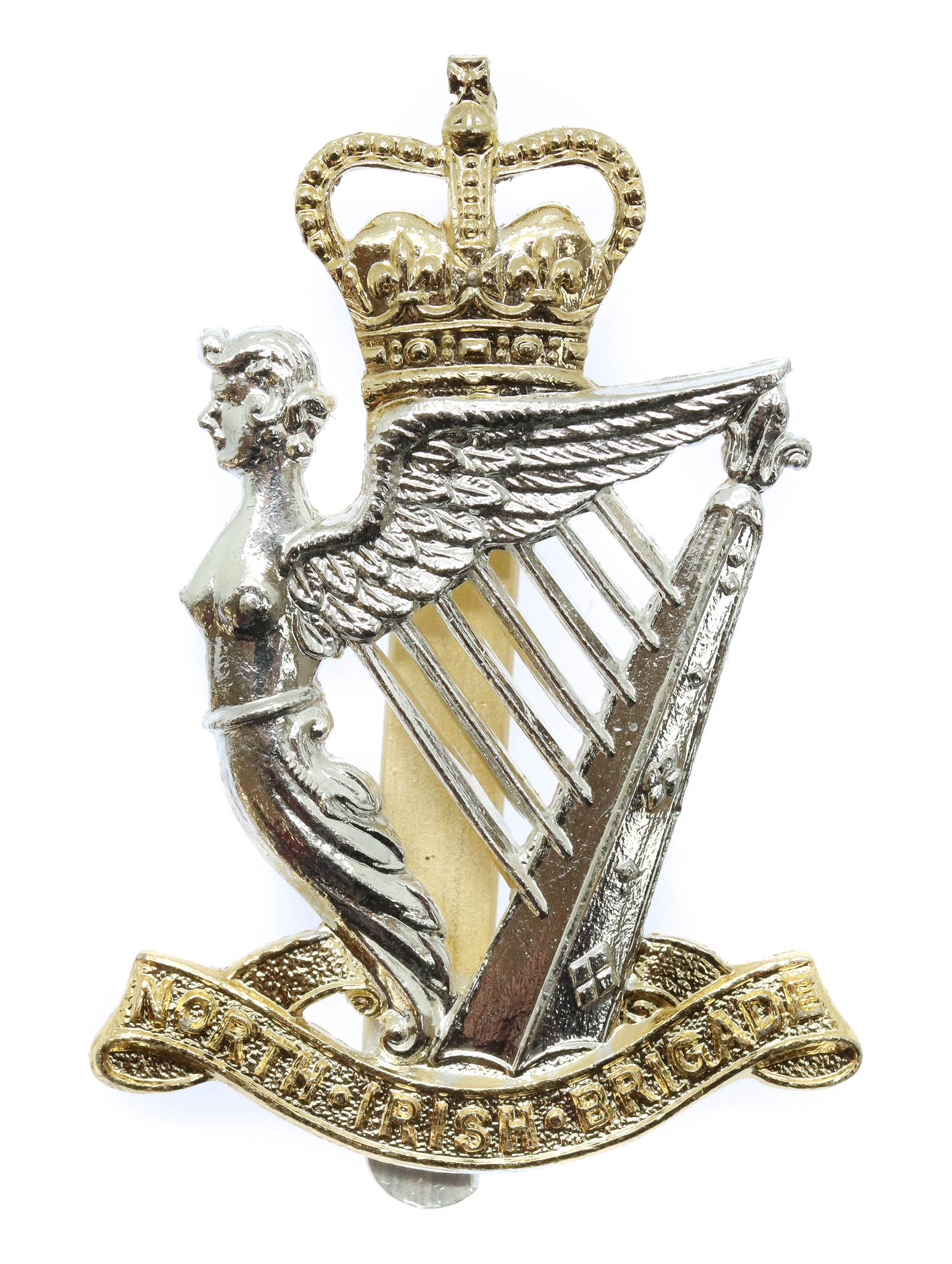 North Irish Brigade Anodised (Staybrite) Cap Badge