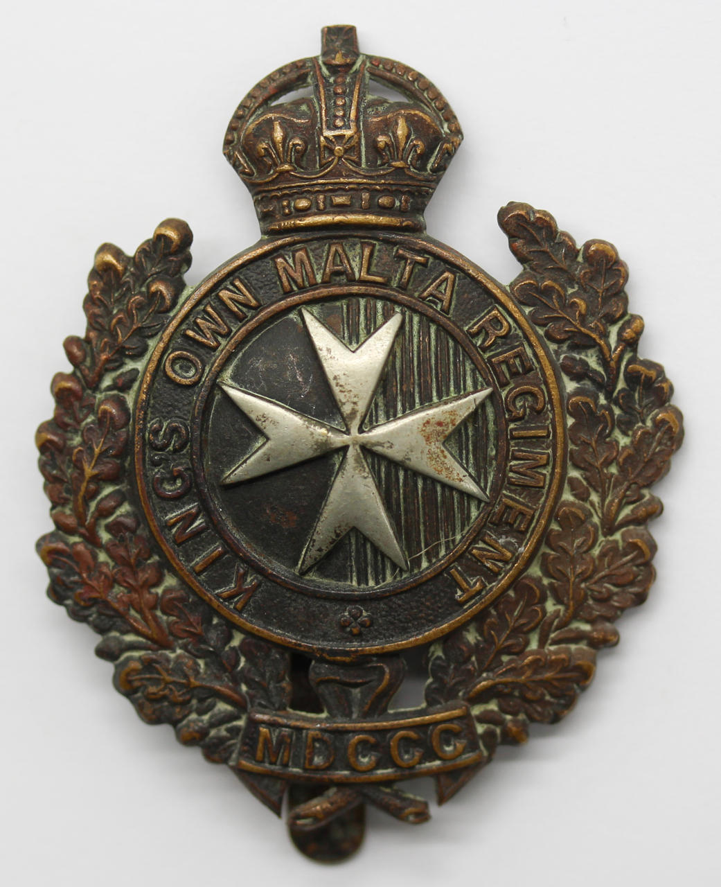 King's Own Malta Regiment Cap Badge - King's Crown