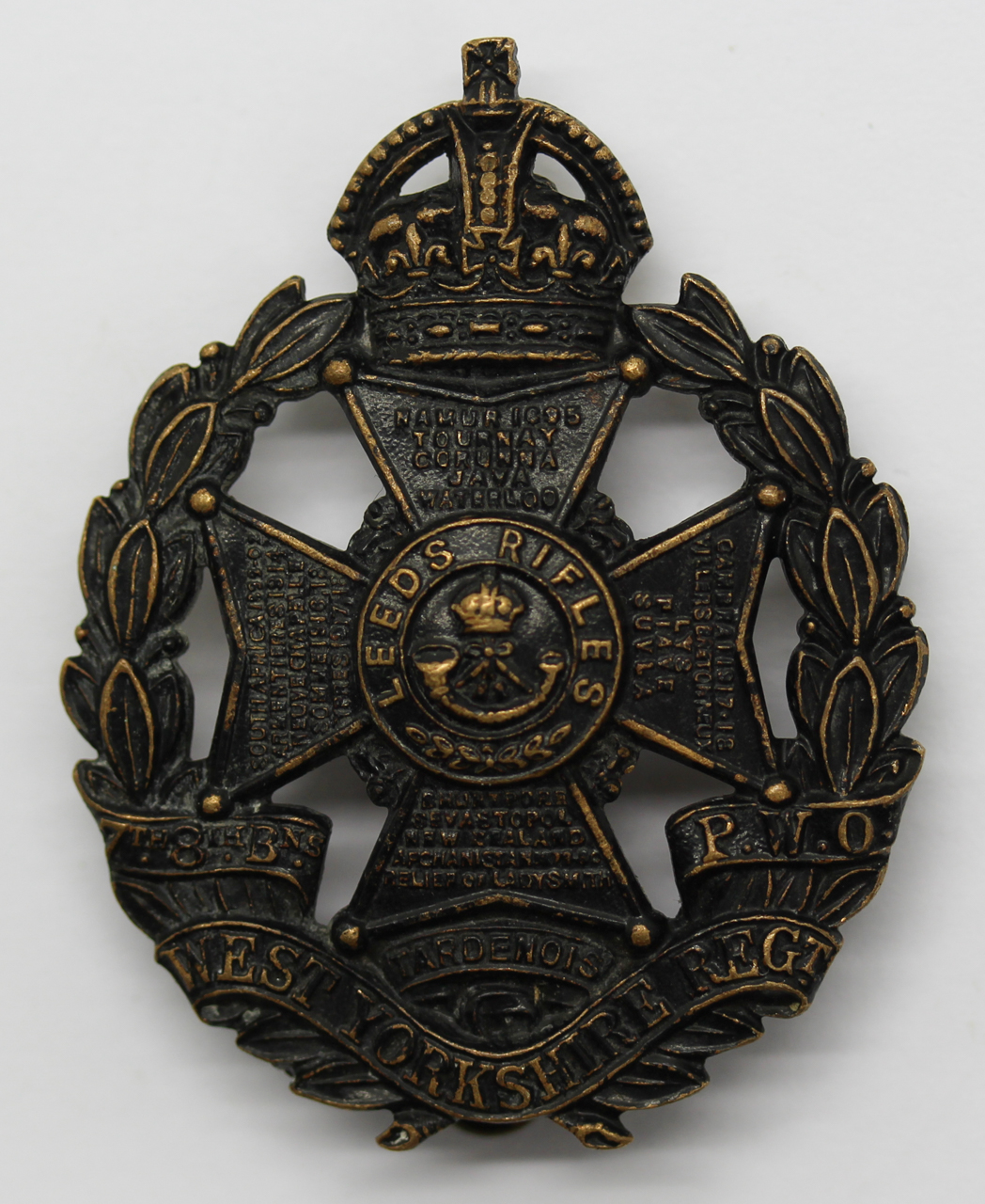 7th/8th Bn. (Leeds Rifles) West Yorkshire Regiment Cap Badge - King's  Crown