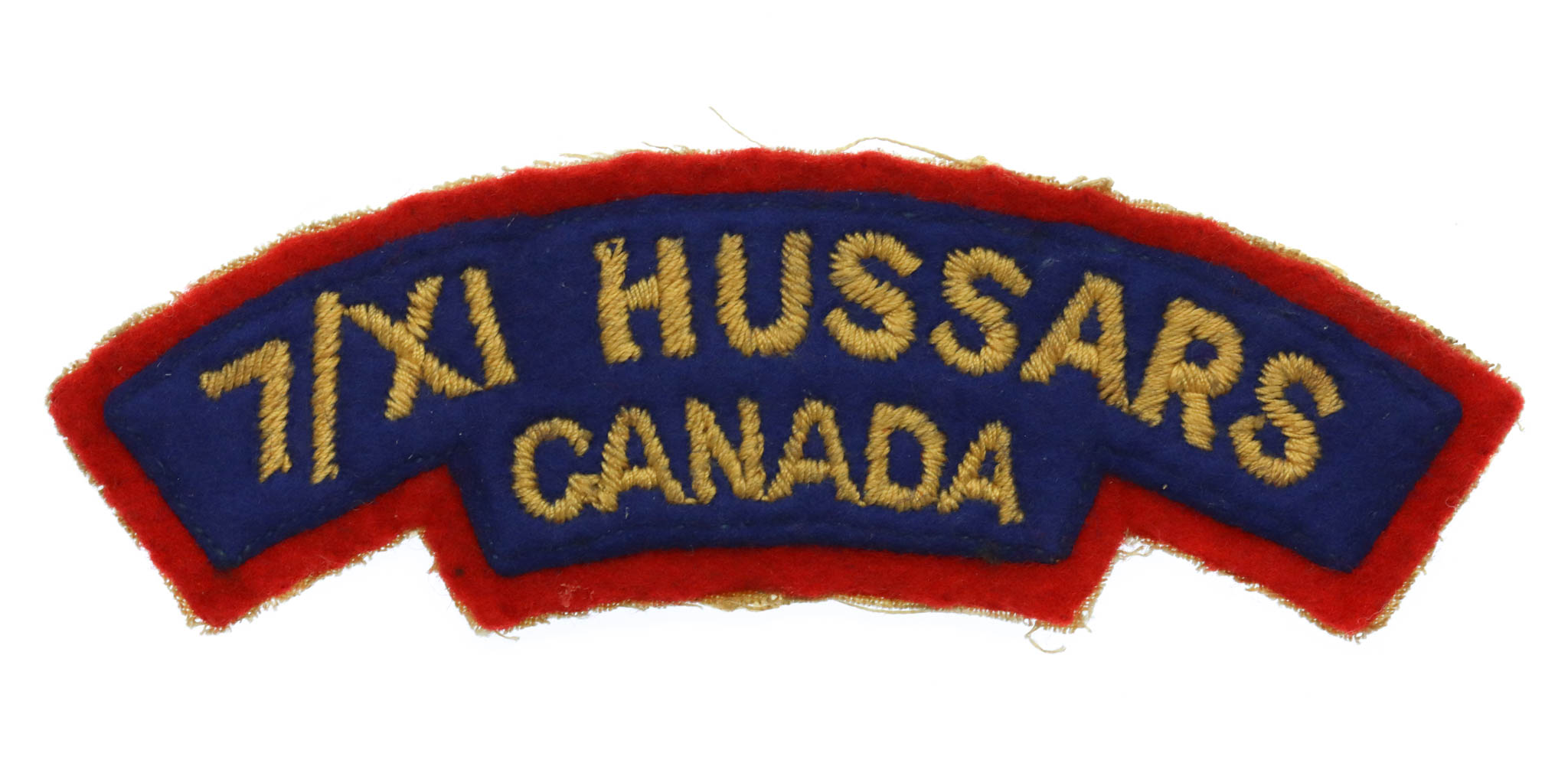 Canadian 7th/11th Hussars (7/XI HUSSARS/CANADA) Cloth Shoulder Title
