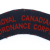 Royal Canadian Ordnance Corps (ROYAL CANADIAN/ORDNANCE CORPS) Printed Shoulder Title