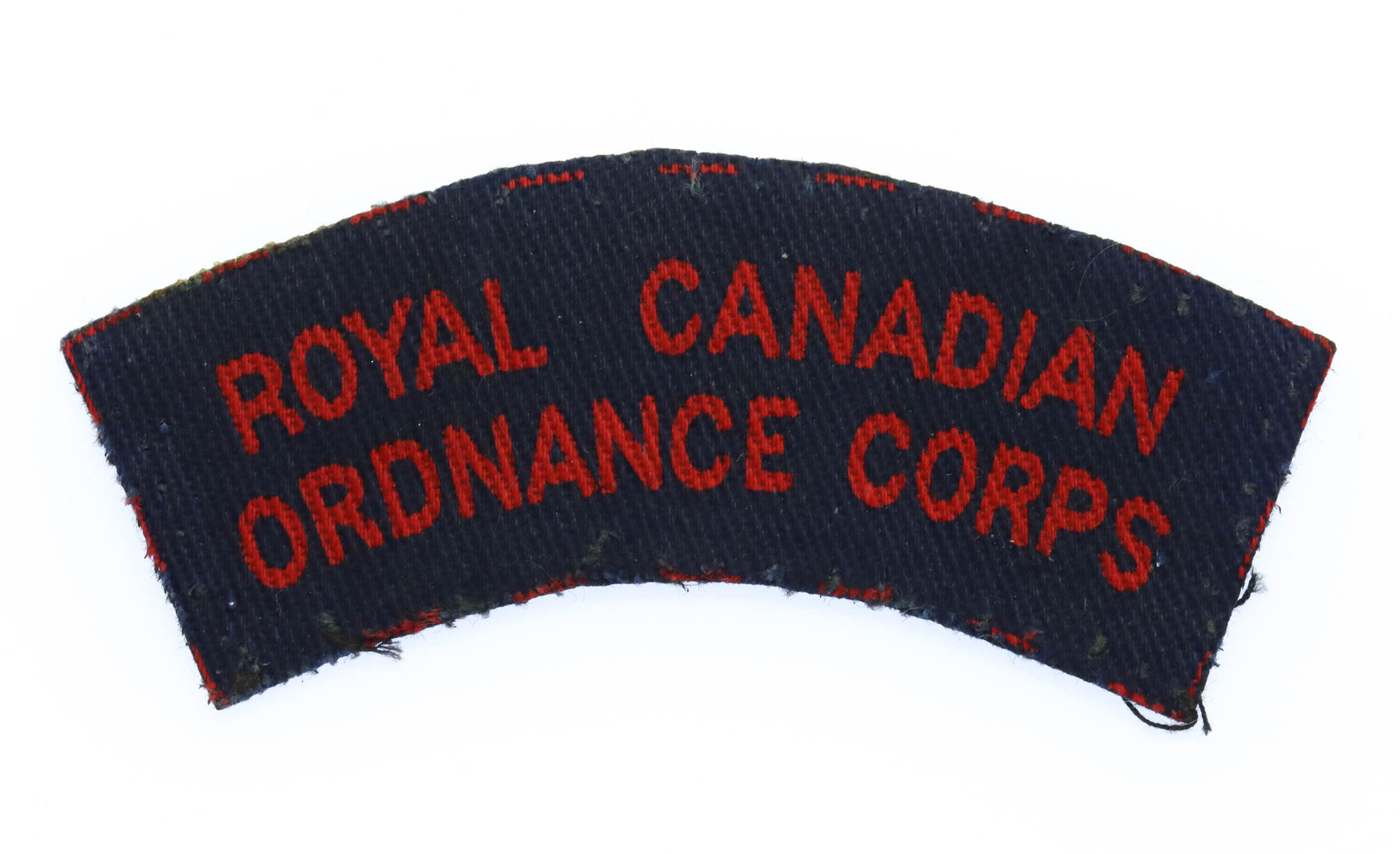 Royal Canadian Ordnance Corps (ROYAL CANADIAN/ORDNANCE CORPS) Printed Shoulder Title