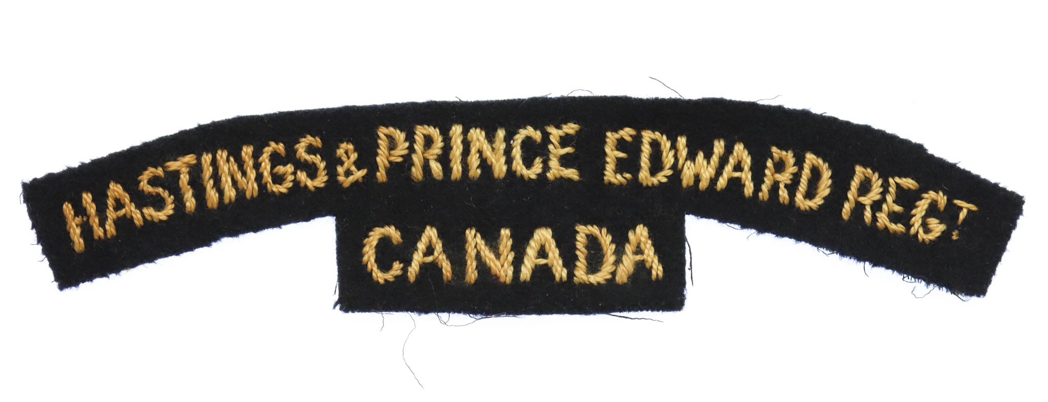 Canadian Hasting & Prince Edward Regiment (HASTINGS & PRINCE EDWARD REGT/CANADA) Cloth Shoulder Title