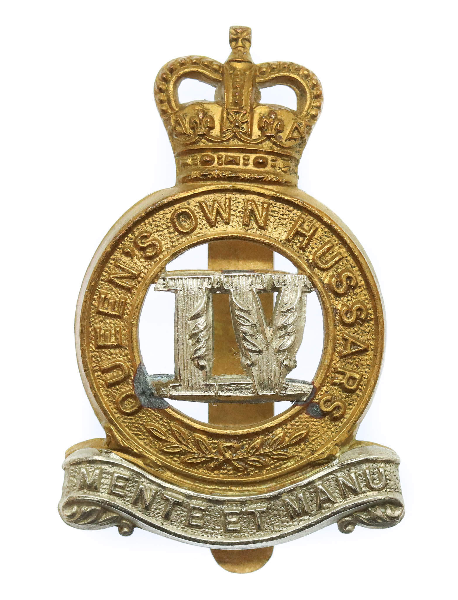 4th Queen's Own Hussars Cap Badge - Queen's Crown