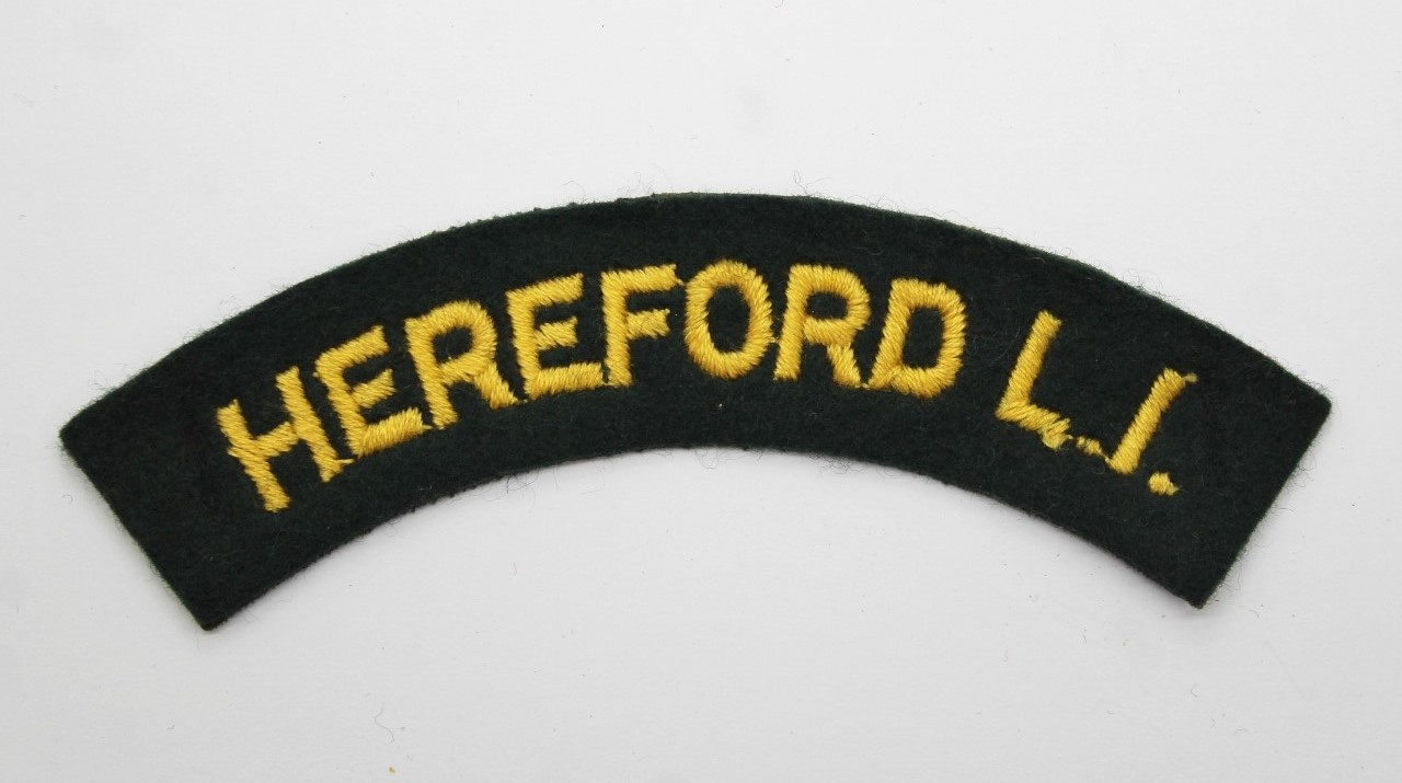Hereford Light Infantry (HEREFORD L. I.) Cloth Shoulder Title
