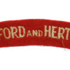 Bedfordshire & Hertfordshire Regiment (BEDFORD AND HERTFORD) Cloth Shoulder Title