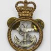 Royal Navy Petty Officer's Bi-Metal Cap Badge - Queen's Crown