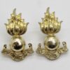 Pair of Royal Engineers (R.E.) Anodised (Staybrite) Collar Badges