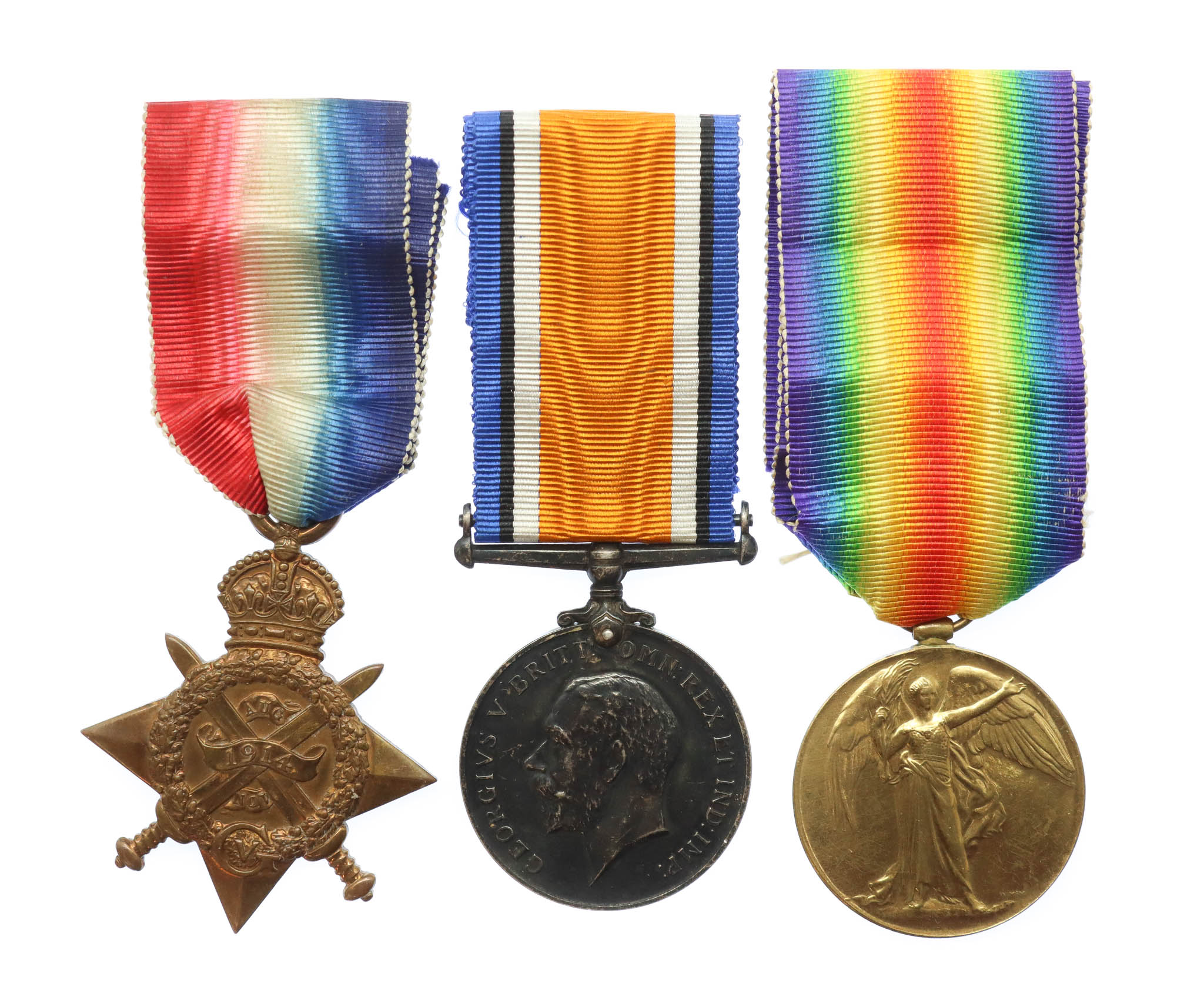 WW1 1914 Mons Star Medal Trio - Pte. J. Sutton, 2nd Bn. Durham Light Infantry - Died of wounds