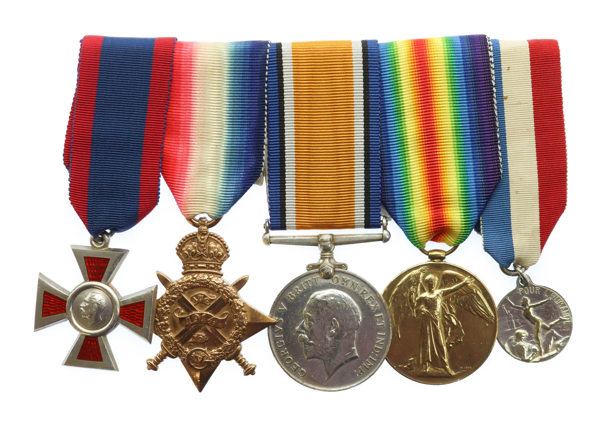 ARRC (2nd Class), 1914 Mons Star Trio and French Medal Group of Five - Sister / Assistant Matron Norah Molloy, Q.A.I.M.N.S.