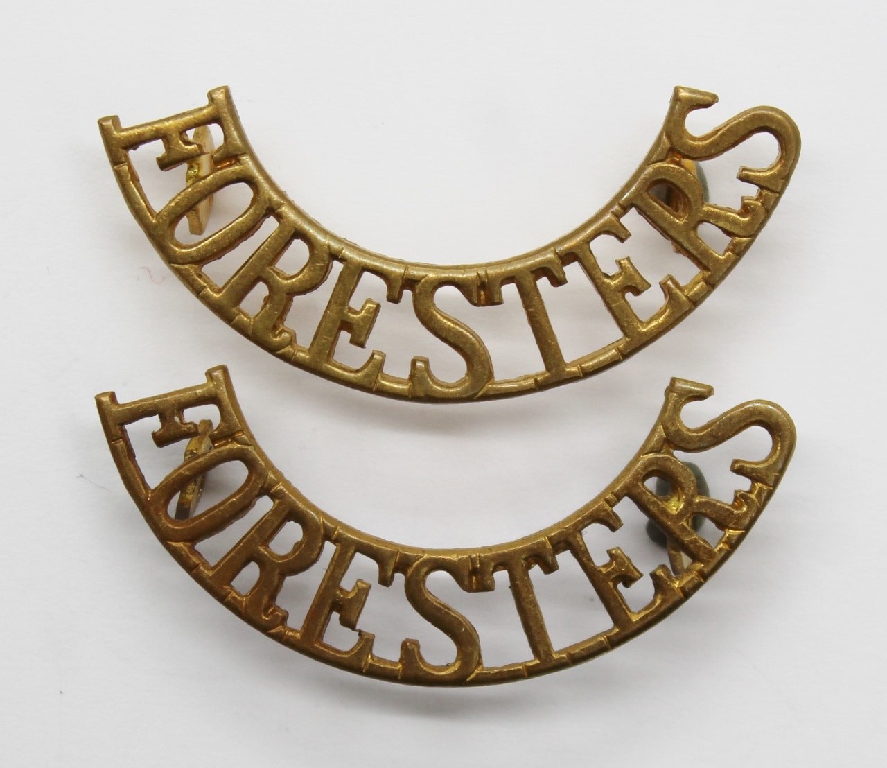 Pair of Sherwood Foresters Notts. & Derby Regiment (FORESTERS) Shoulder Titles