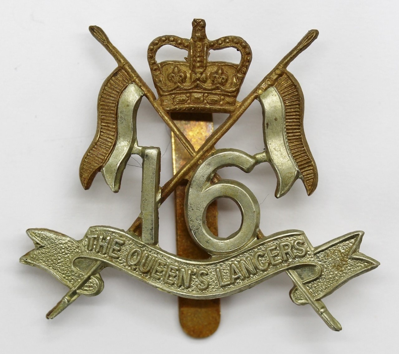 16th/5th Queen's Lancers Cap Badge - Queen's Crown