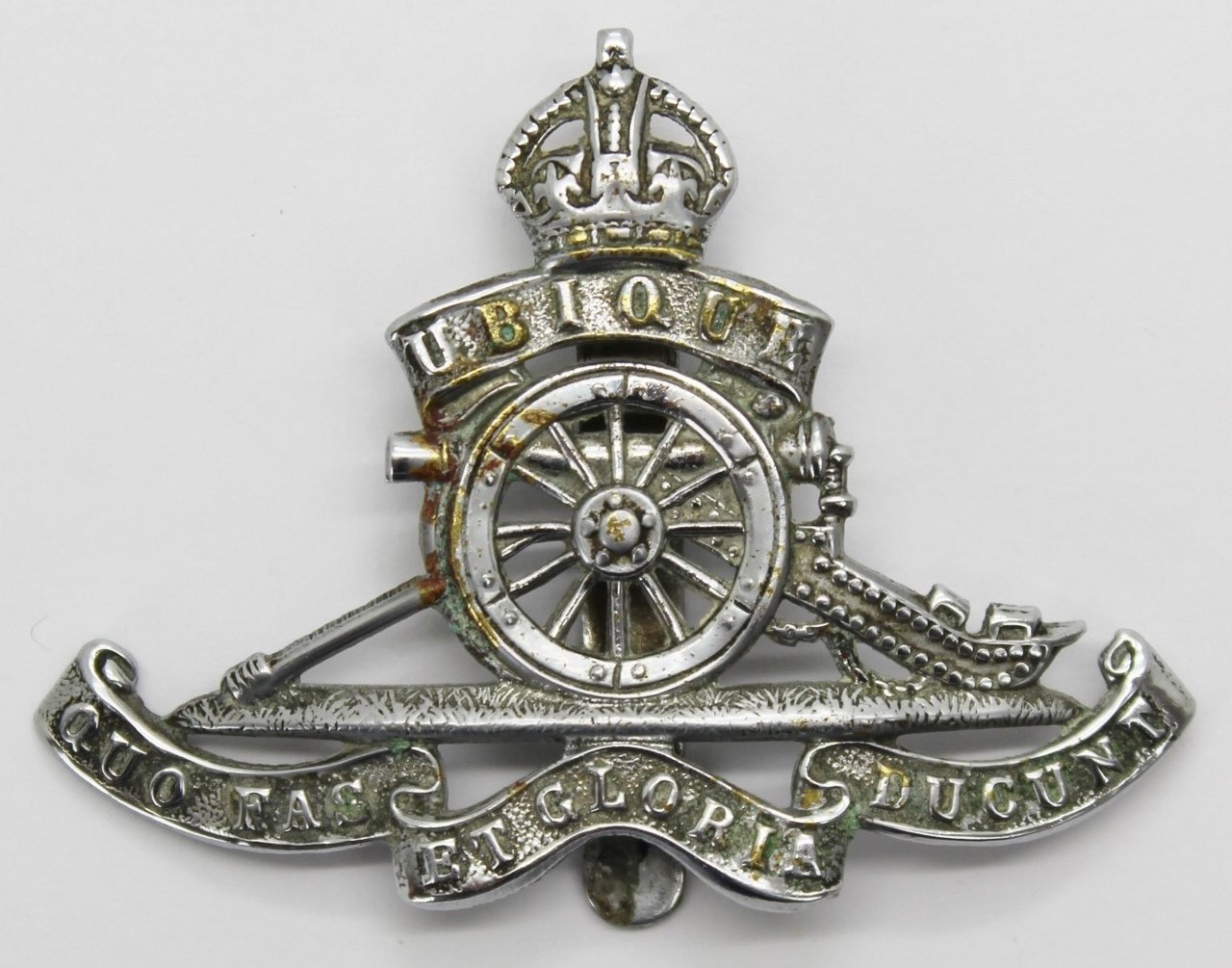 Royal Artillery Chrome Cap Badge - King's Crown